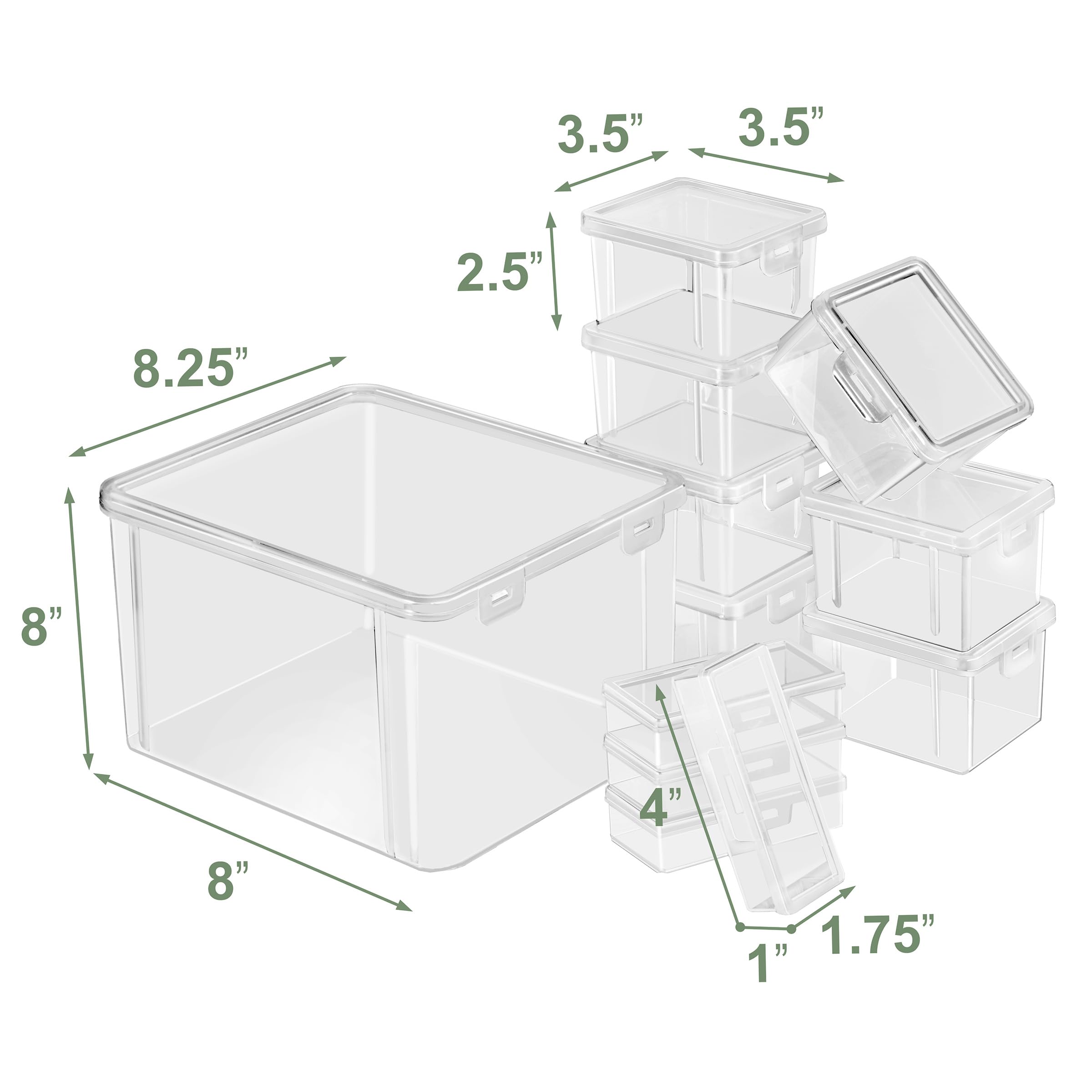 Sorbus 12-Piece Art Supply Storage Organizer - Stackable Craft Storage with Hinged Lids - Art, Yarn, Ribbon, Bead Organizers - Image 3