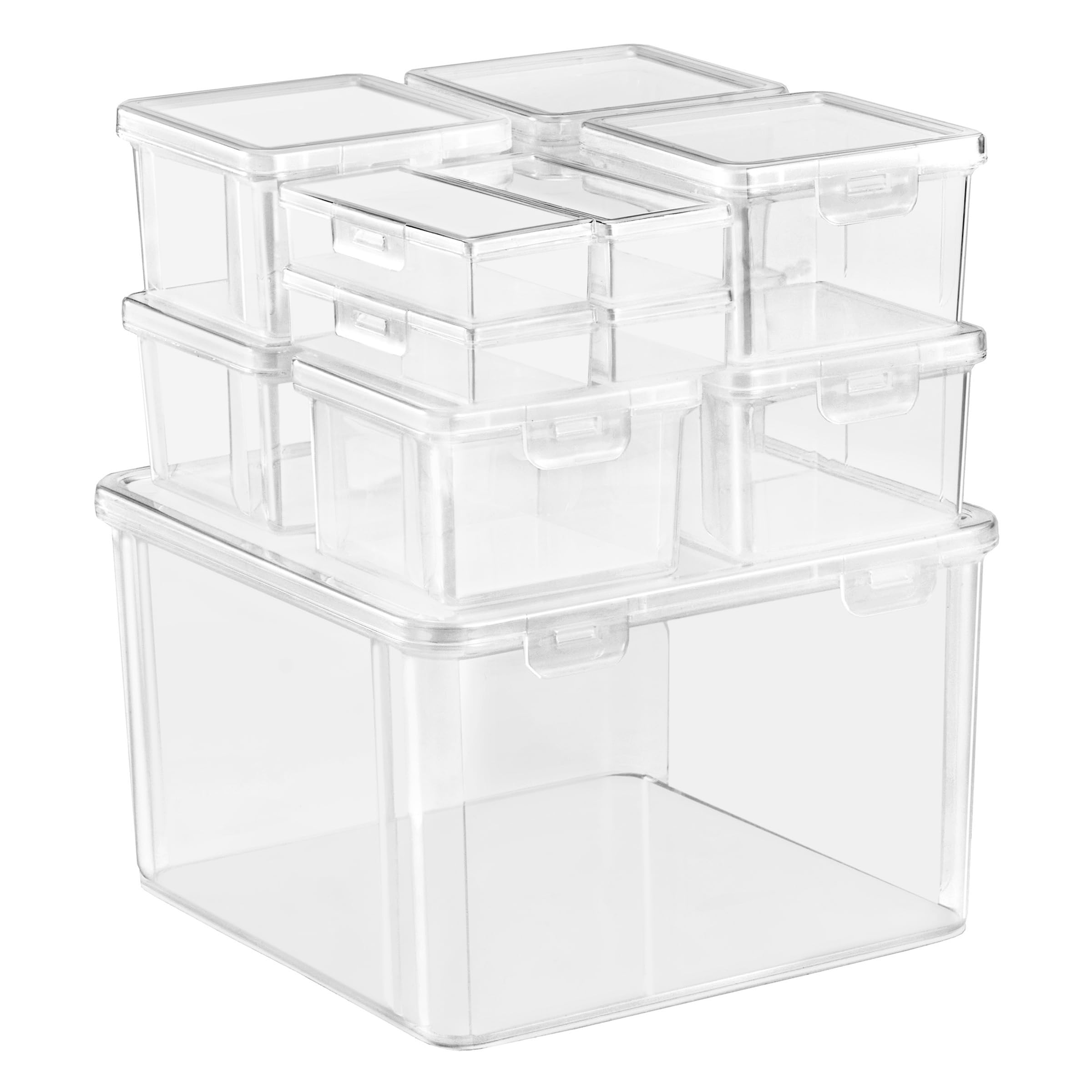 Sorbus 12-Piece Art Supply Storage Organizer - Stackable Craft Storage with Hinged Lids - Art, Yarn, Ribbon, Bead Organizers - Image 7