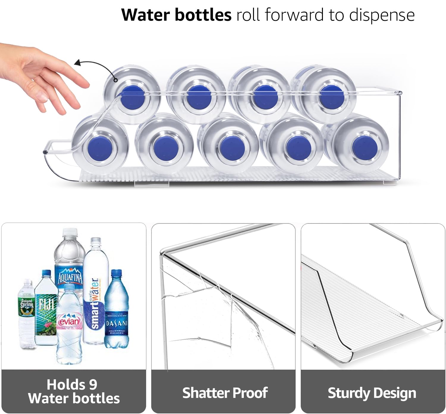 Sorbus 2-Pack Water Bottle & Can Organizer – Drink Holder for Refrigerator, Pantry, Kitchen Storage & Organization - Image 2