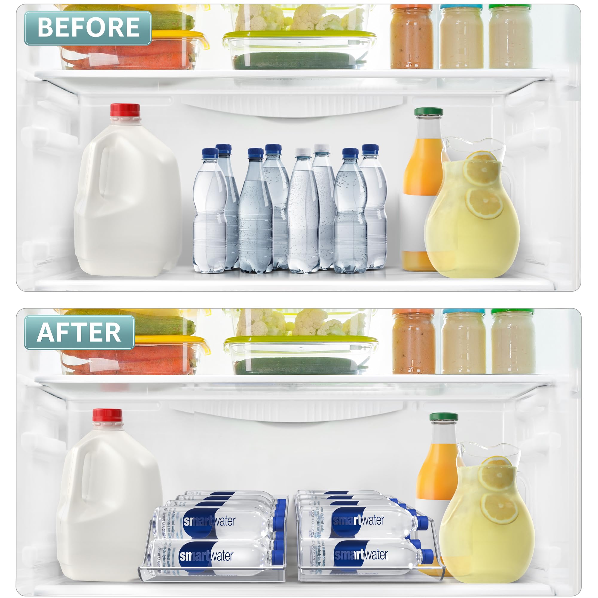 Sorbus 2-Pack Water Bottle & Can Organizer – Drink Holder for Refrigerator, Pantry, Kitchen Storage & Organization - Image 3