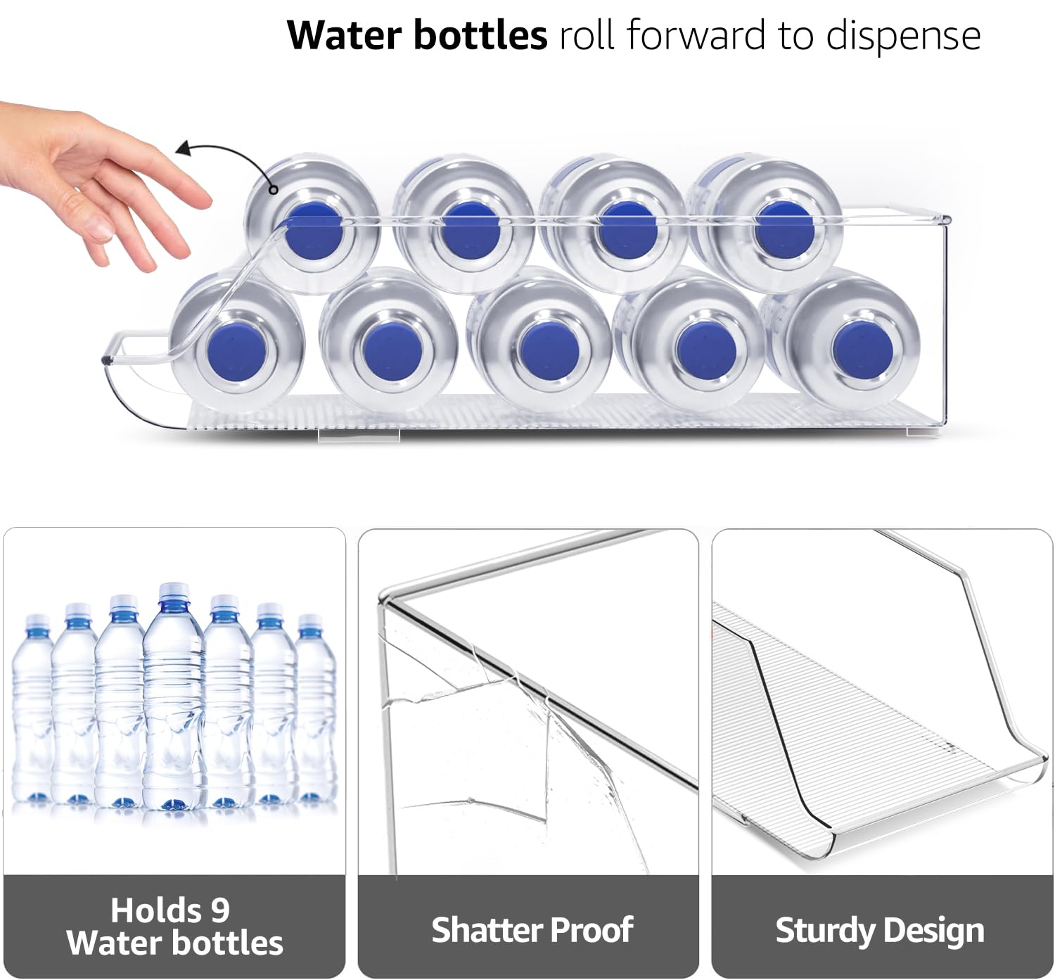 Sorbus 2-Pack Water Bottle & Can Organizer – Drink Holder for Refrigerator, Pantry, Kitchen Storage & Organization - Image 5