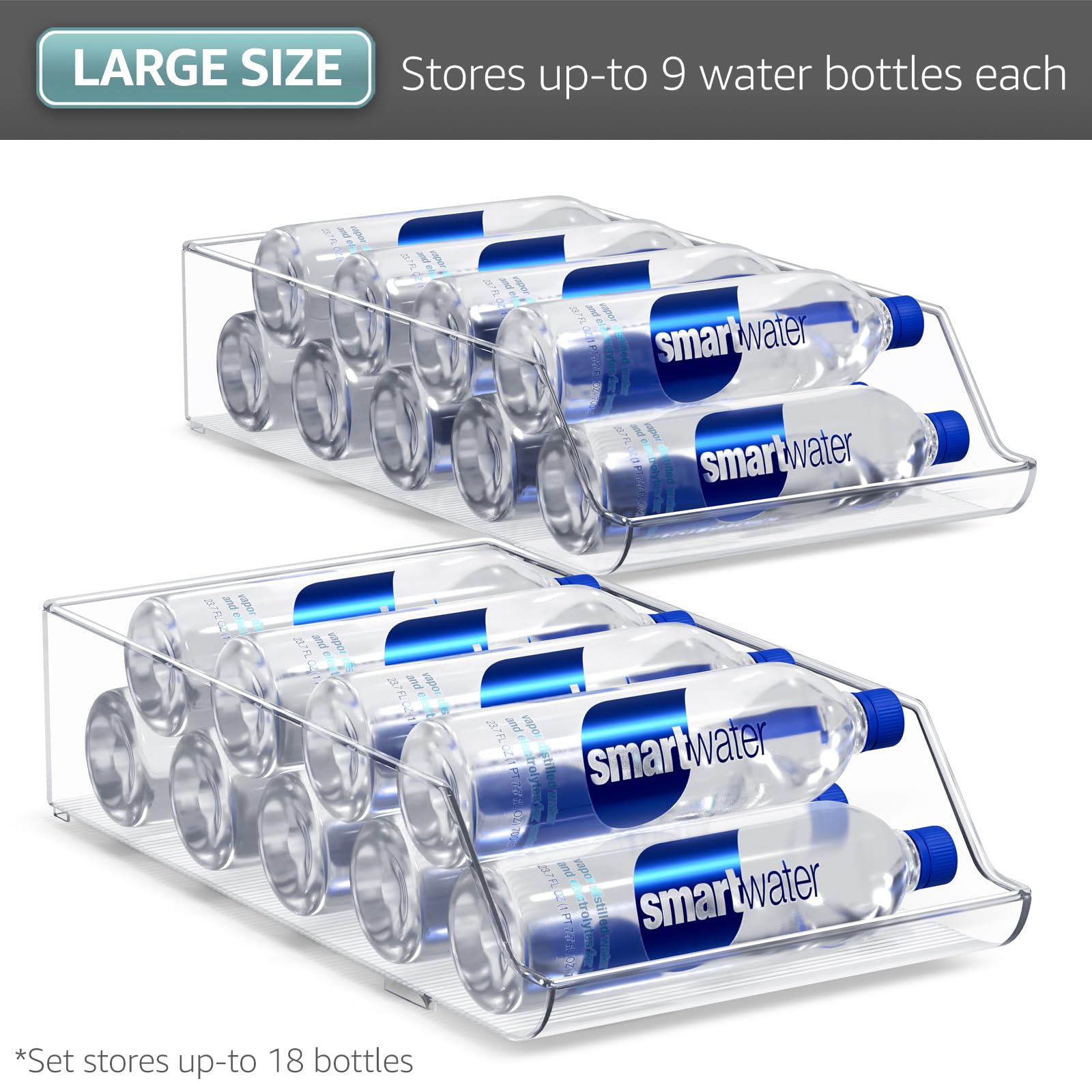 Sorbus 2-Pack Water Bottle & Can Organizer – Drink Holder for Refrigerator, Pantry, Kitchen Storage & Organization - Image 7