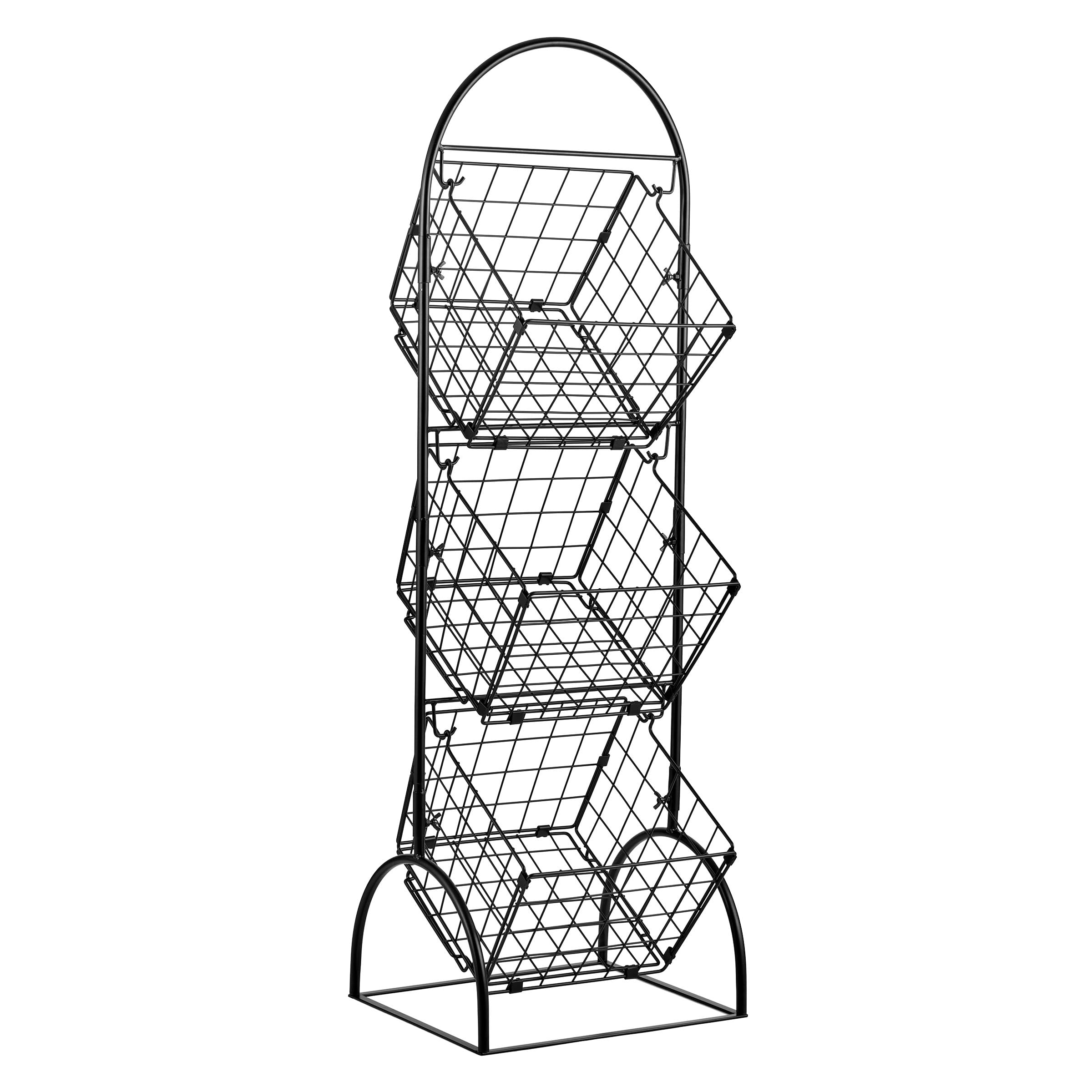 Sorbus 3-Tier Wire Market Basket Storage for Fruit, Vegetables, Toiletries, Household Items, Stylish Tiered Serving Stand for Kitchen, Bathroom Organization - Image 8