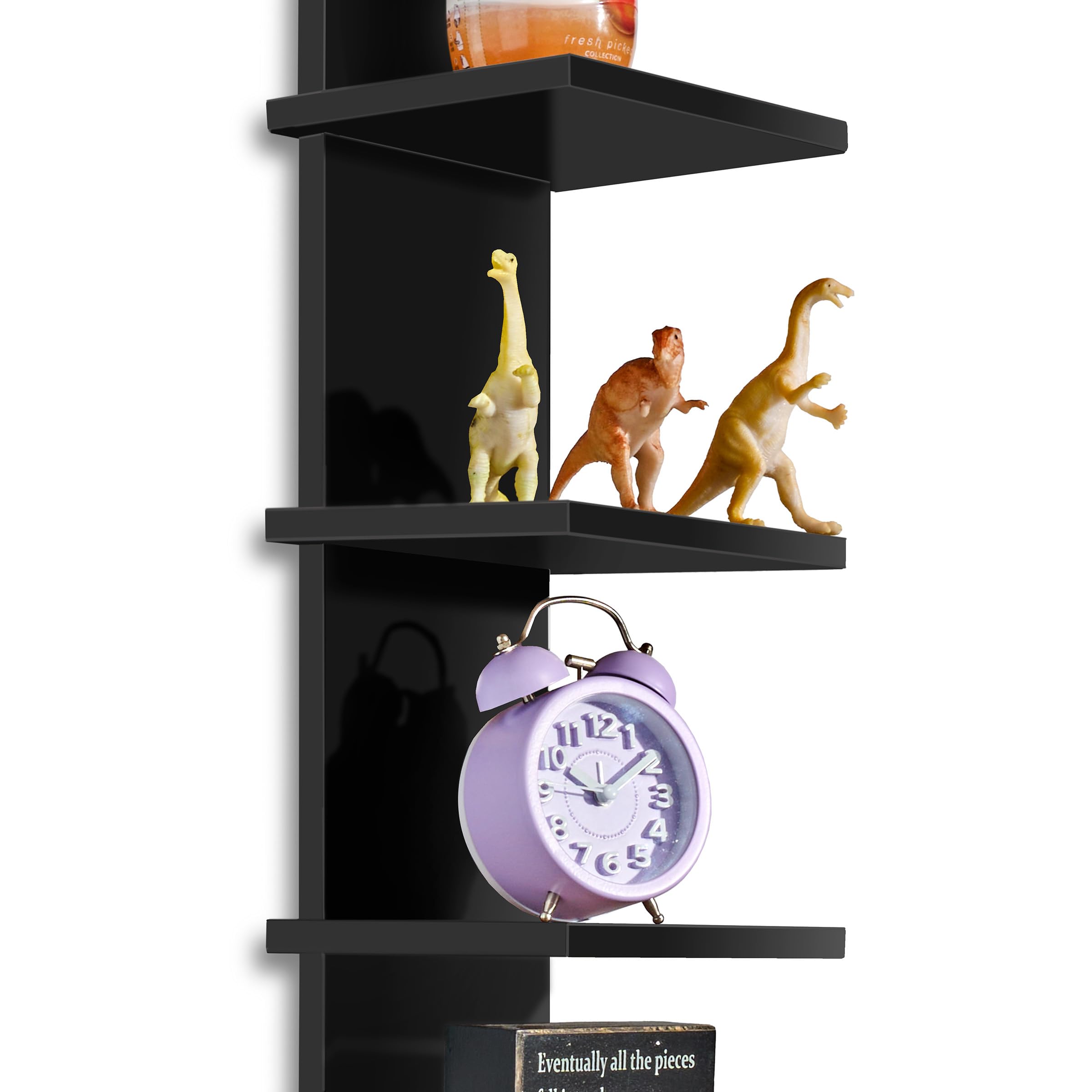 Sorbus 5 Tier Wall Shelf Unit with Hooks, Vertical Column Utility Shelving for Home Decor and Storage Organizer, Wall-Mounted Floating Shelves for Bathroom Storage, Bedroom, Living Room - Image 9