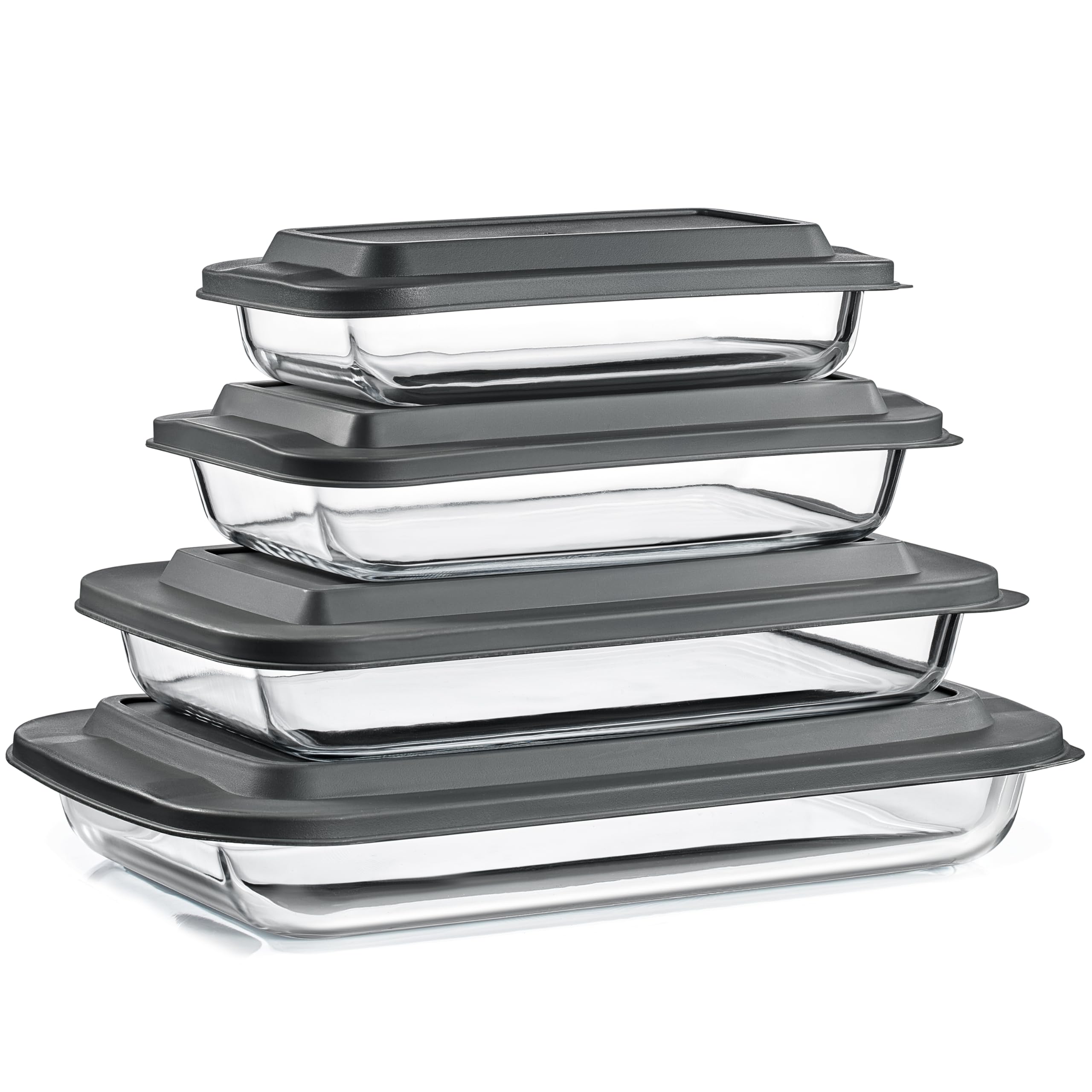 Sorbus 8-Piece Glass Baking Dish Set with Lids – BPA-Free, Airtight, and Safe for Dishwasher, Oven, and Freezer – Includes 4 Sizes for Meal Prep, Portion Control, Lasagna, and Healthy Eating - Image 6