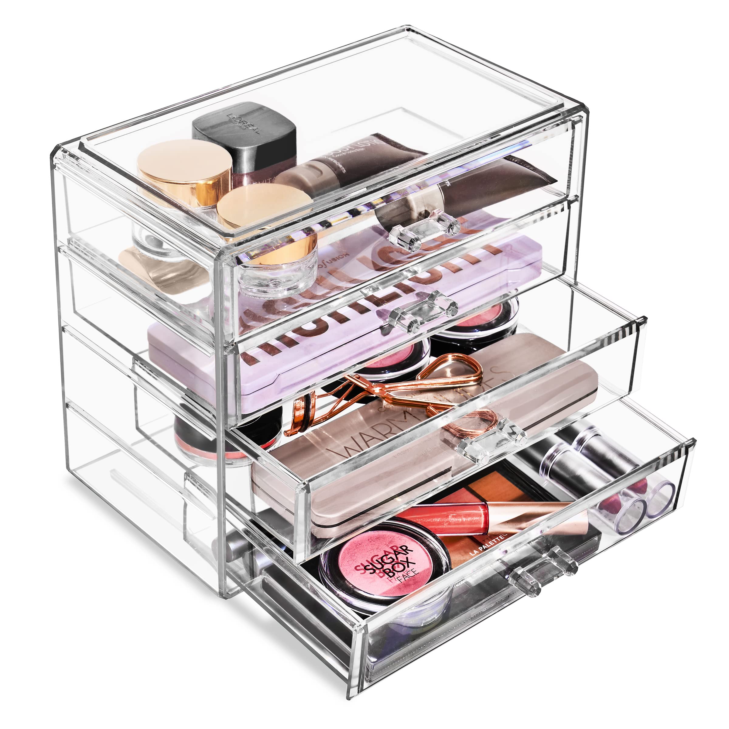 Sorbus Acrylic Makeup Organizer Set, 4-Drawer Vanity & Countertop Cosmetic Storage with Wide Drawers, Clear Makeup Storage for Brushes, Lipsticks, Jewelry – Holiday Gift for Women & Teens - Image 8