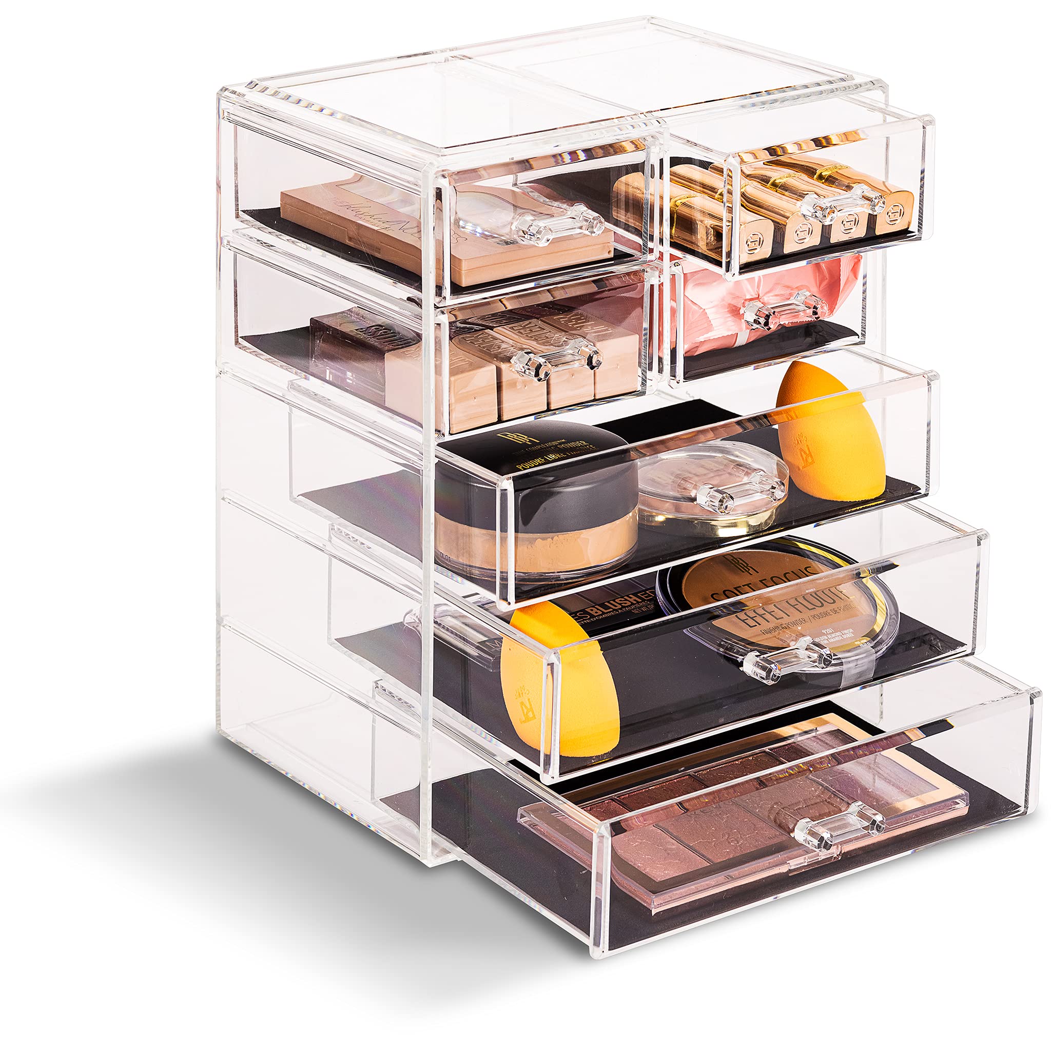 Sorbus Acrylic Makeup Organizer Set, 7-Drawer Vanity & Countertop Cosmetic Storage with Small & Wide Drawers, Clear Makeup Storage for Brushes, Lipsticks, Jewelry – Holiday Gift for Women & Teens - Image 5