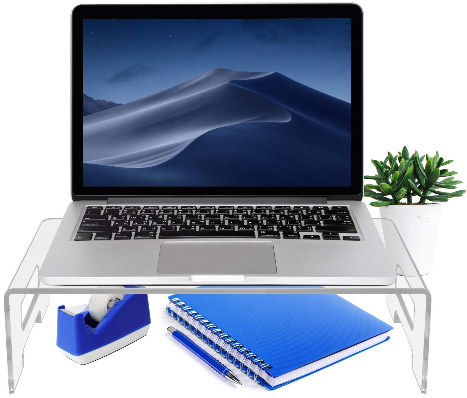 Sorbus Acrylic Monitor Stand, Clear Laptop Riser, Computer Desktop Stand, Desk Display Tray Shelf, Bed Tray with Carry Handles, Keyboard Cover, Laptop Monitor, Showcase Fixtures, Food Display Risers - Image 5