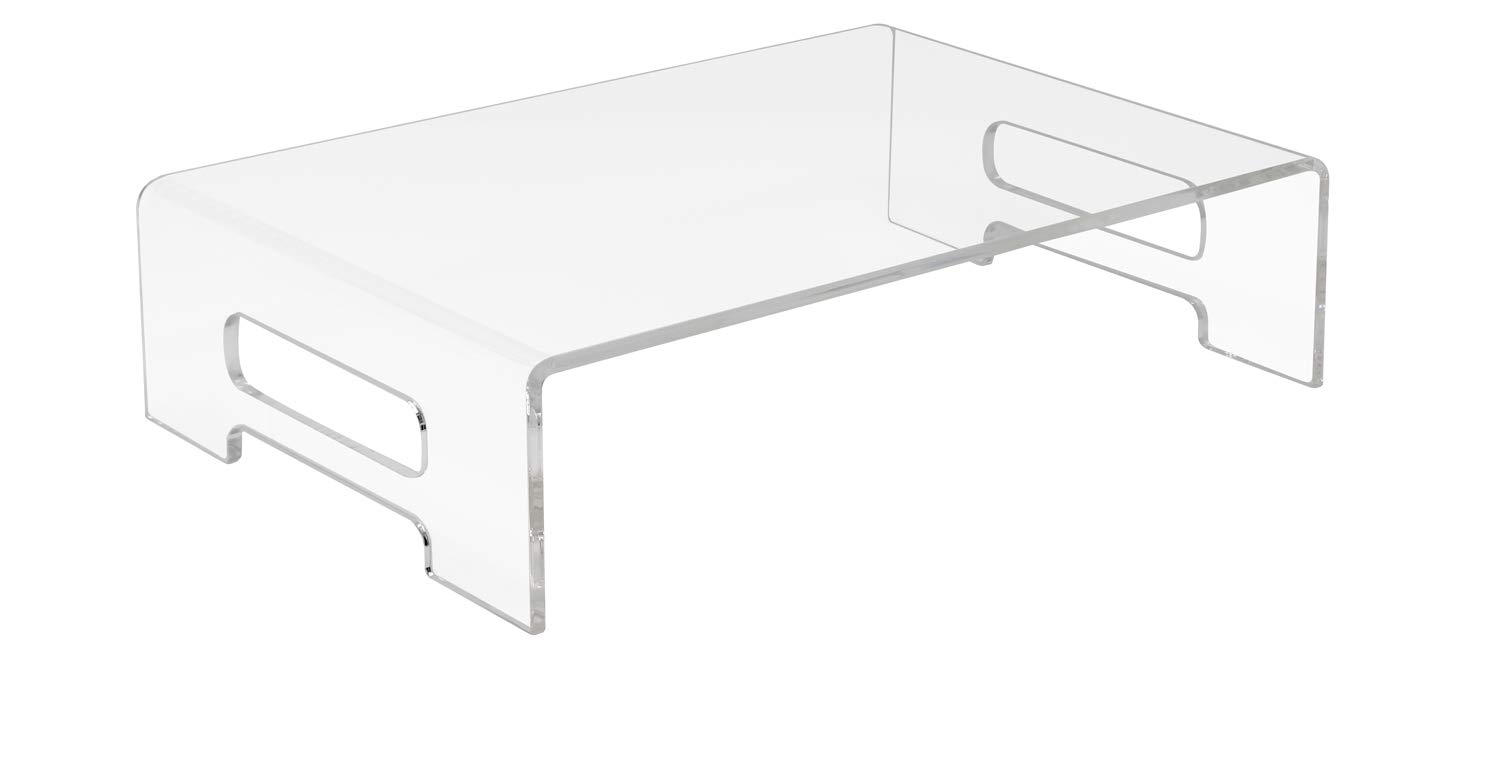 Sorbus Acrylic Monitor Stand, Clear Laptop Riser, Computer Desktop Stand, Desk Display Tray Shelf, Bed Tray with Carry Handles, Keyboard Cover, Laptop Monitor, Showcase Fixtures, Food Display Risers - Image 8