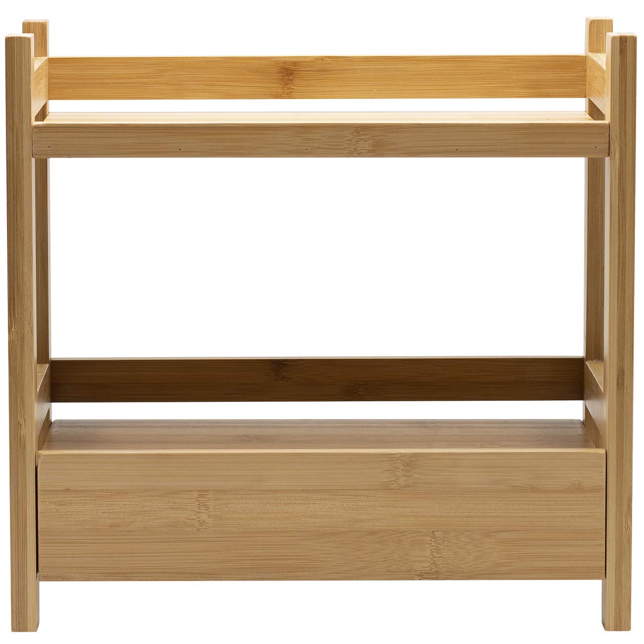 Sorbus Bamboo Bathroom Counter Organizer – 2-Tier Shelf with Hidden Drawer for Vanity, Matcha Station, Bathroom Sink Organizer Countertop, Kitchen & Office Storage (13″ L x 6.5″ W x 12.6″ H) - Image 7