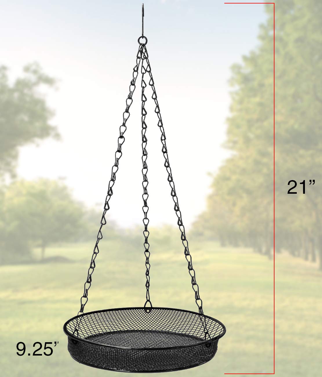 Sorbus Bird Feeder Hanging Tray, Seed Tray for Bird Feeders, Great for Attracting Birds Outdoors, Backyard, Garden (Black) - Image 5