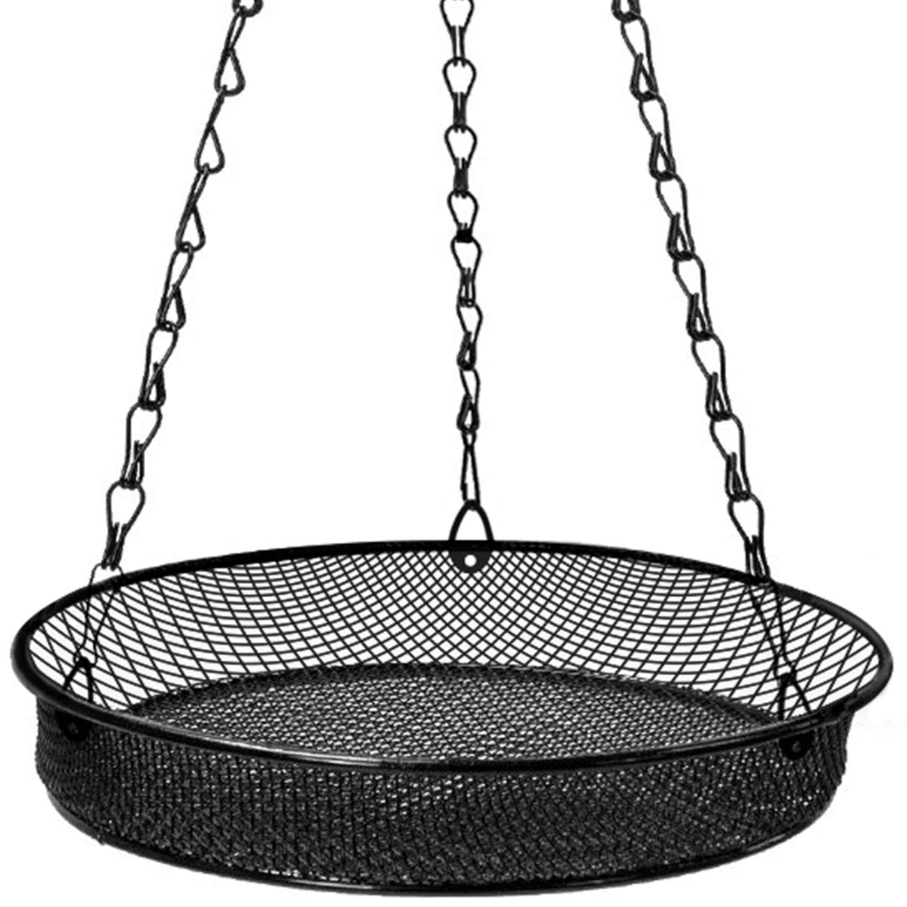 Sorbus Bird Feeder Hanging Tray, Seed Tray for Bird Feeders, Great for Attracting Birds Outdoors, Backyard, Garden (Black) - Image 6