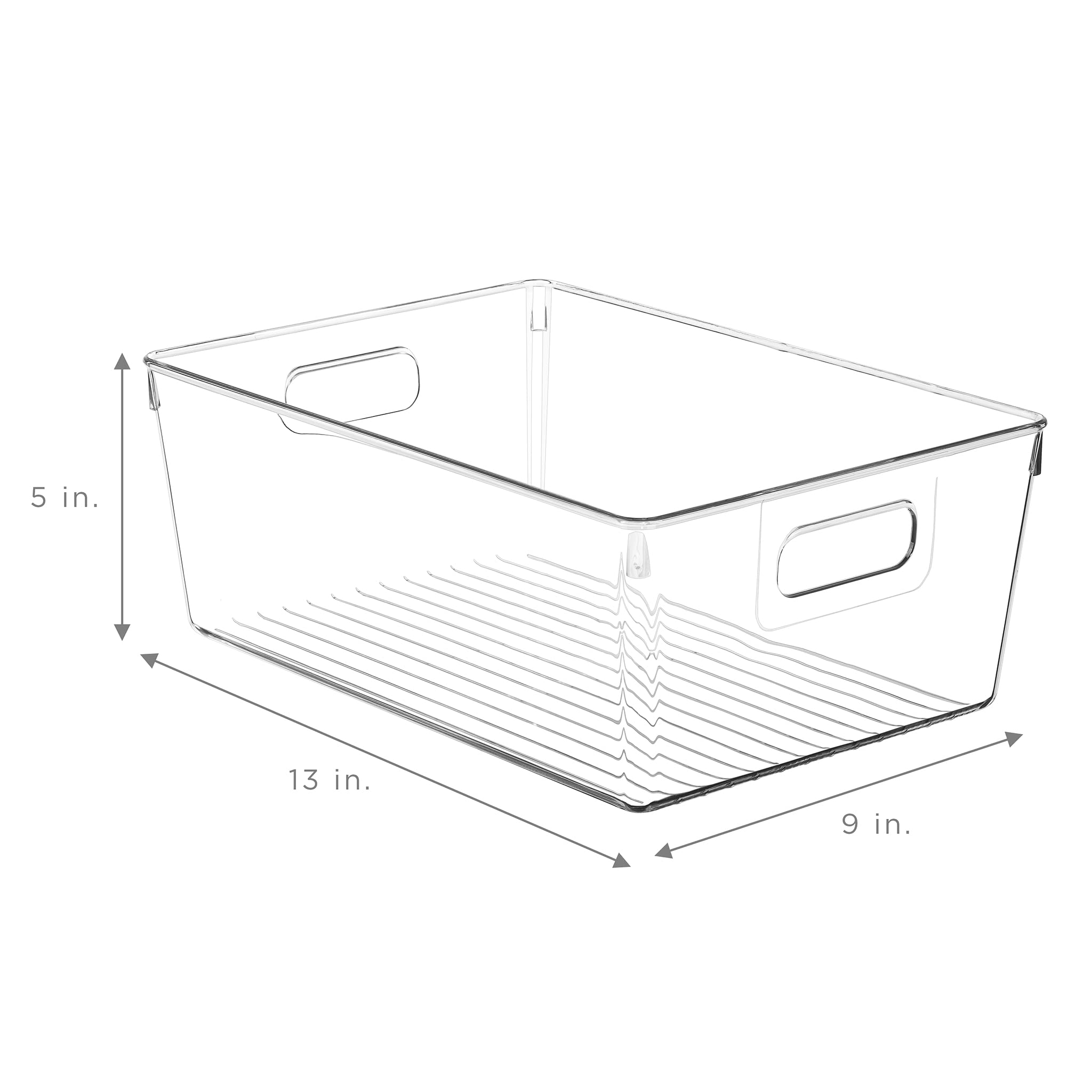 Sorbus Clear Square Fridge Bins- Thick Sturdy Plastic Refrigerator Pantry Organizer- Versatile Non-Slip Stackable Cabinet Organization- Bath, Makeup, Food Snack Packet Organizer - 3 Pack - Image 7