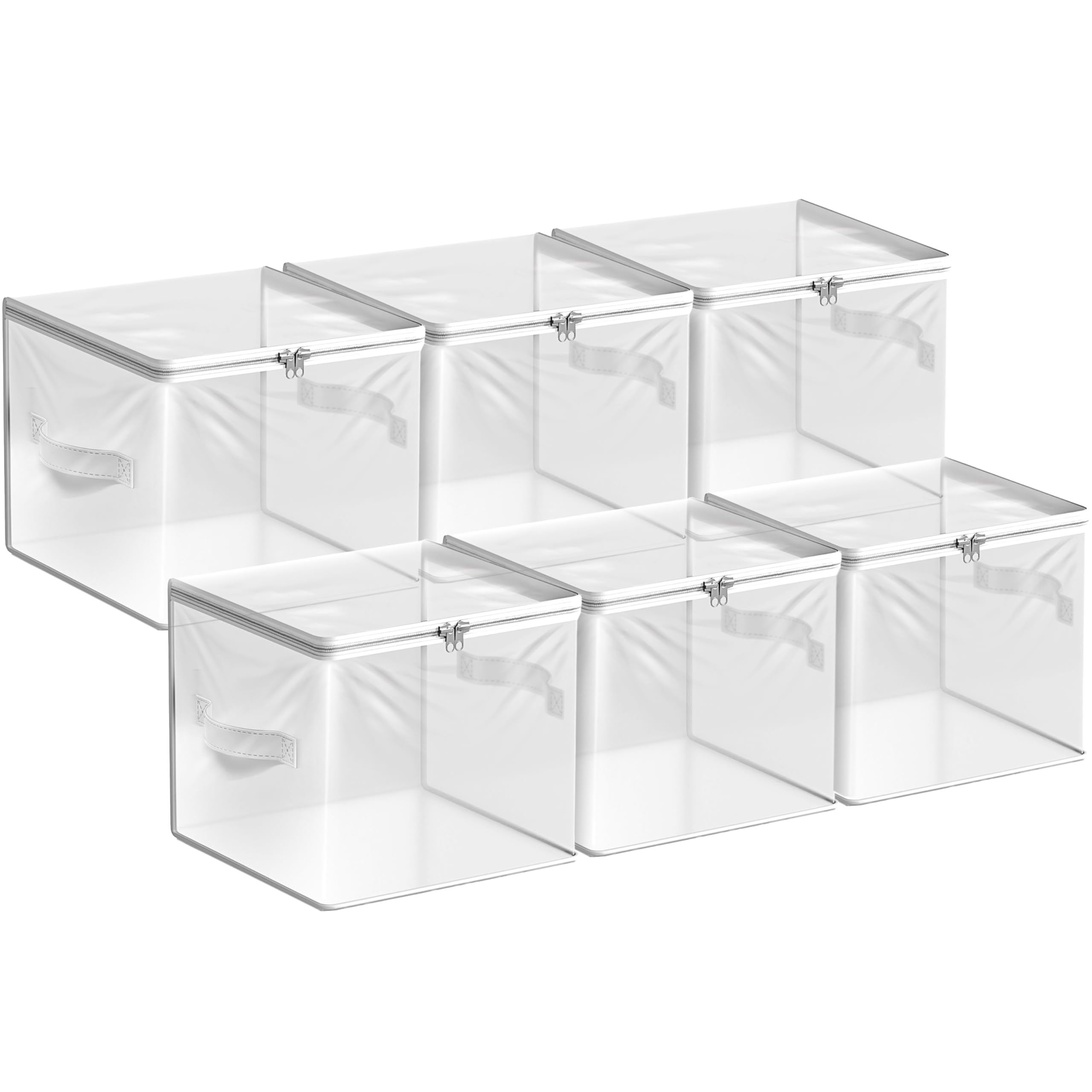 Sorbus clear Storage Bag - Foldable Large Plastic Bags with Zipper & Carry Handles, Great for Clothes, Blankets, Closets, Bedrooms, and more (6 Pack) - Image 7