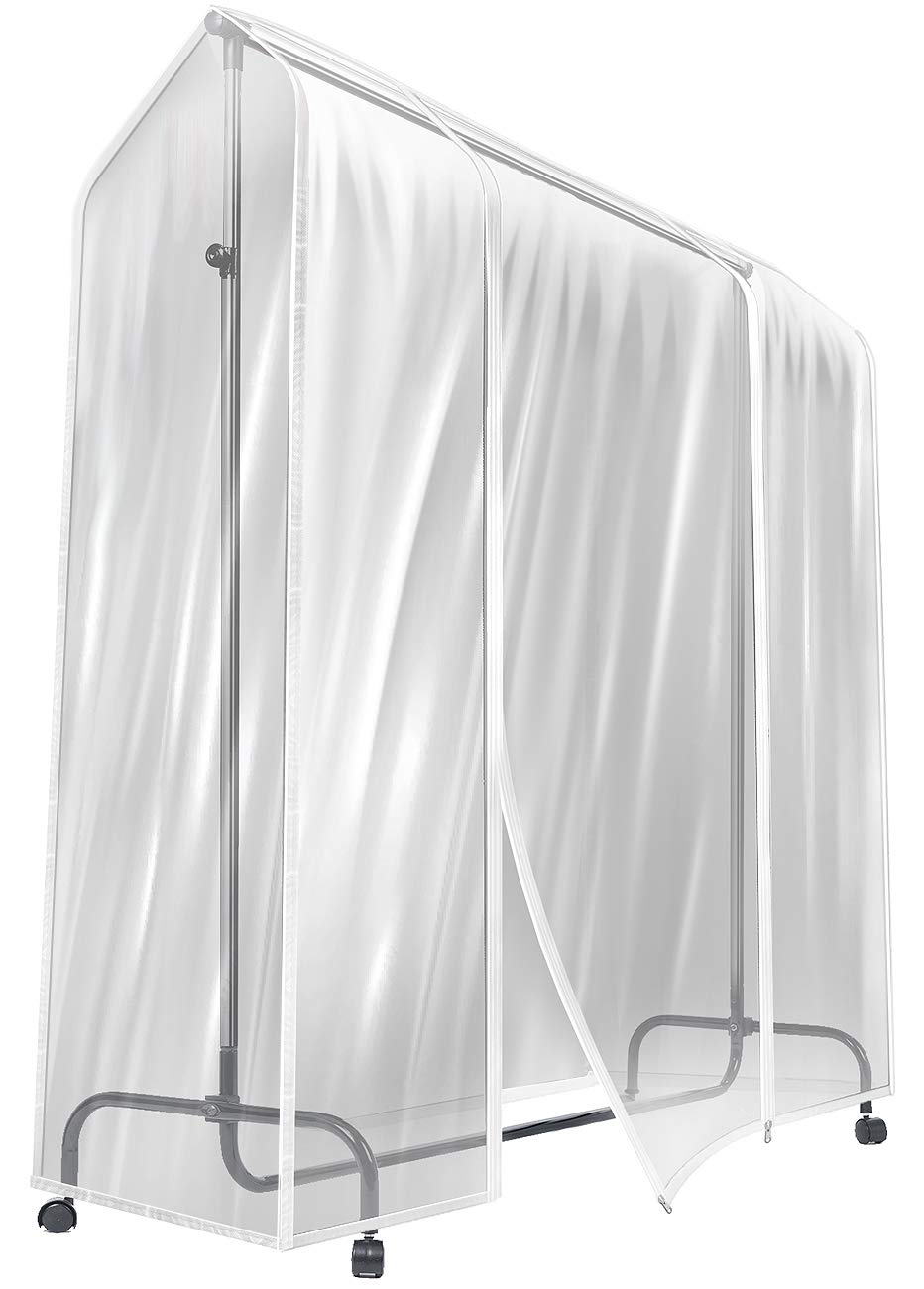 Sorbus Cover for Garment Rack - 6 Ft Transparent Clothes Rack Cover, Garment Coat Hanger Protector Dustproof Waterproof Clothing Storage Cover for Dresses, Suits, Coats, and more (Rack Not Included) - Image 4