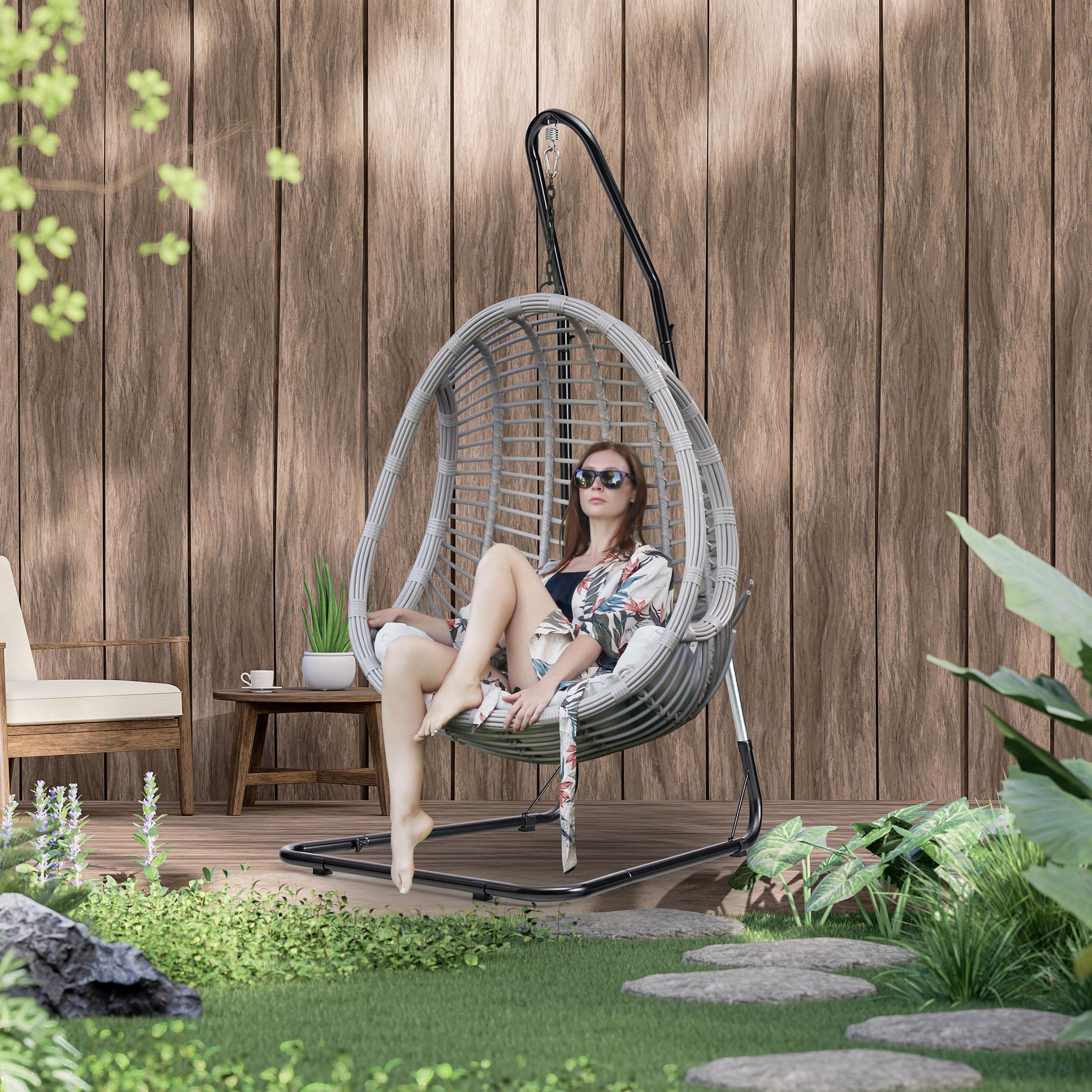 Sorbus Durable Hammock Chair Stand Hanging Chair Stand- Heavy Duty Steel Sensory Swing Stand- Weather & Rust Resistant- Adjustable Portable Stand 330lbs for Tree,Lounger,Air Porch,Indoor/Outdoor,Patio - Image 5
