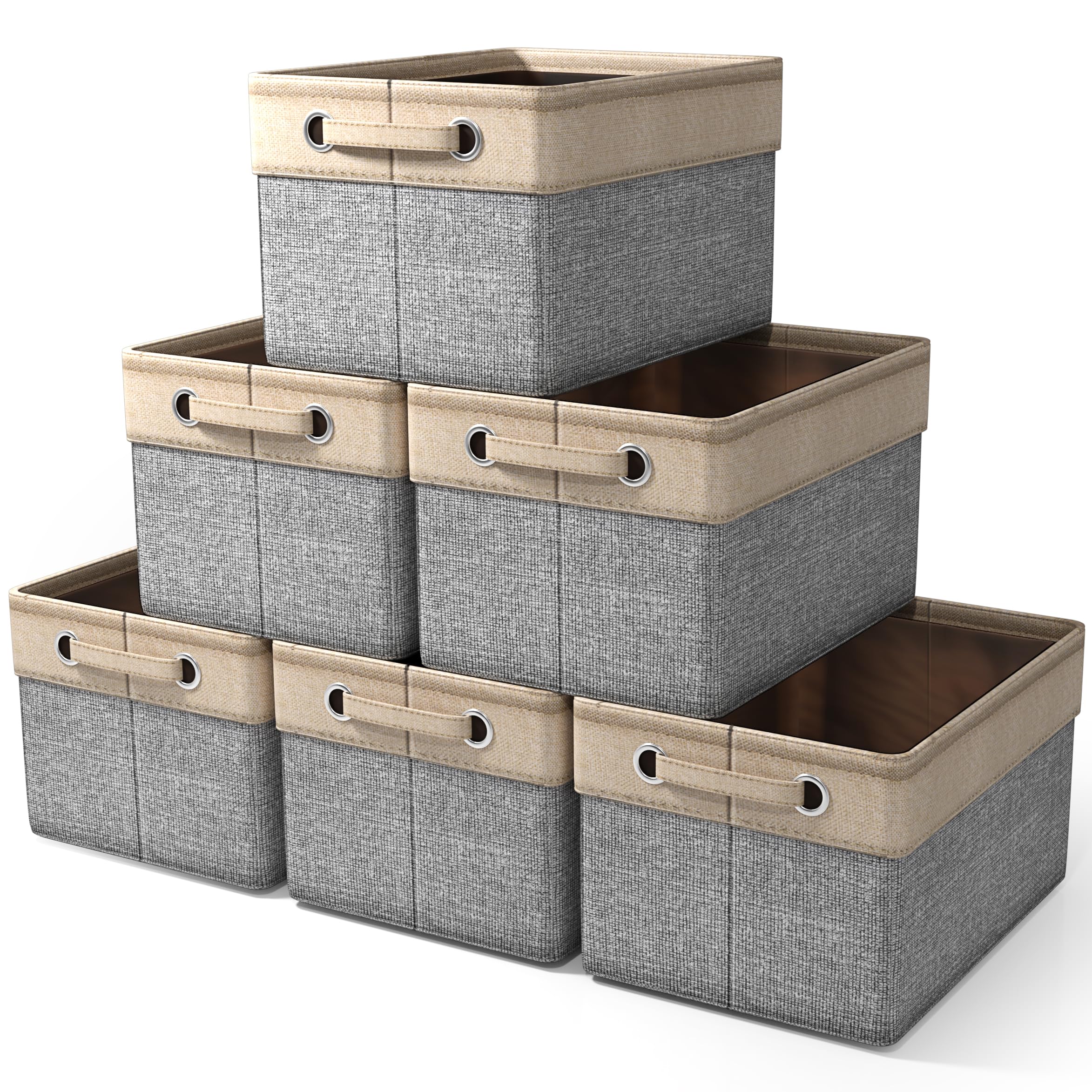 Sorbus Fabric Storage Bins for Shelves - 15 Inch Sturdy Collapsible Storage Bins with 2 Handles, Foldable Baskets for Organizing Home, Closets, Shelf, Toys, Clothes, Large Decorative Storage Baskets