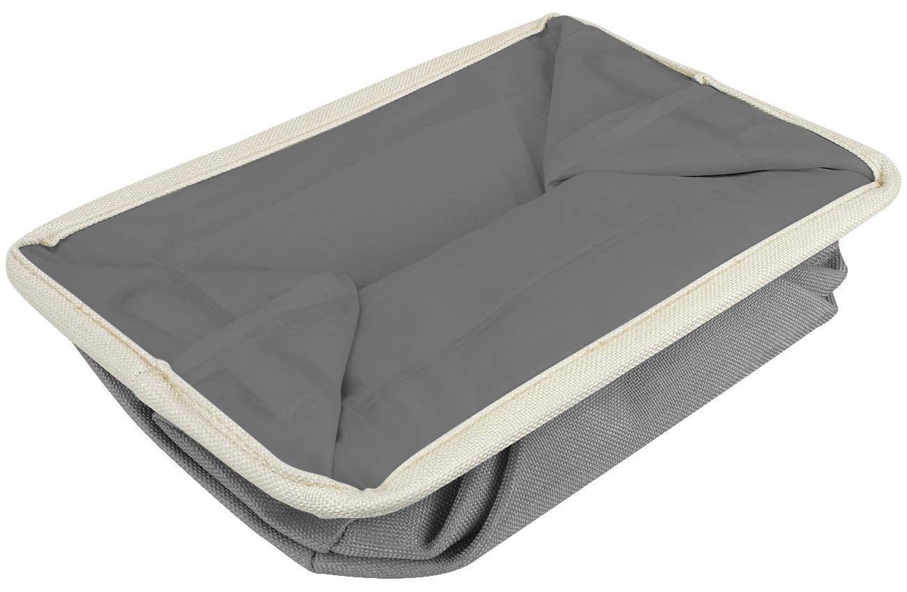 Sorbus Fabric Storage Cubes 15 Inch, 3 Pack, Grey, Jute and Cotton, Rectangular Baskets with Script Text, Foldable Storage Bins for Organizing, Decorative Baskets for Shelves - Image 6