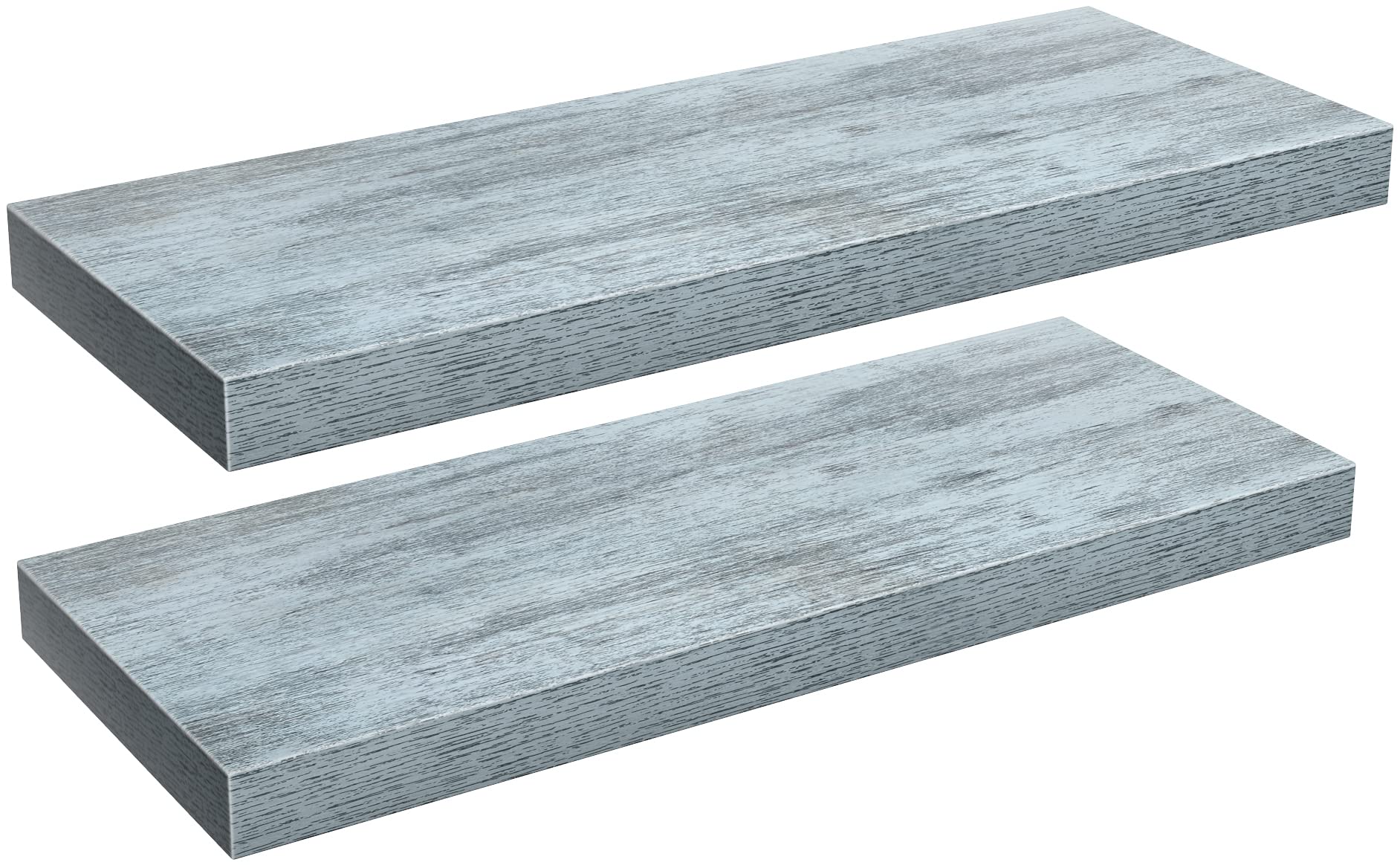 Sorbus Floating Shelves - 2 Pack 24 X 9 Inch Rustic Blue Wall Shelves for Bedroom, Kitchen, Living Room, Bathroom Shelves, Home Decor - Extra Long Floating Shelf for Trophy, Books Frames, Toilet Paper - Image 6