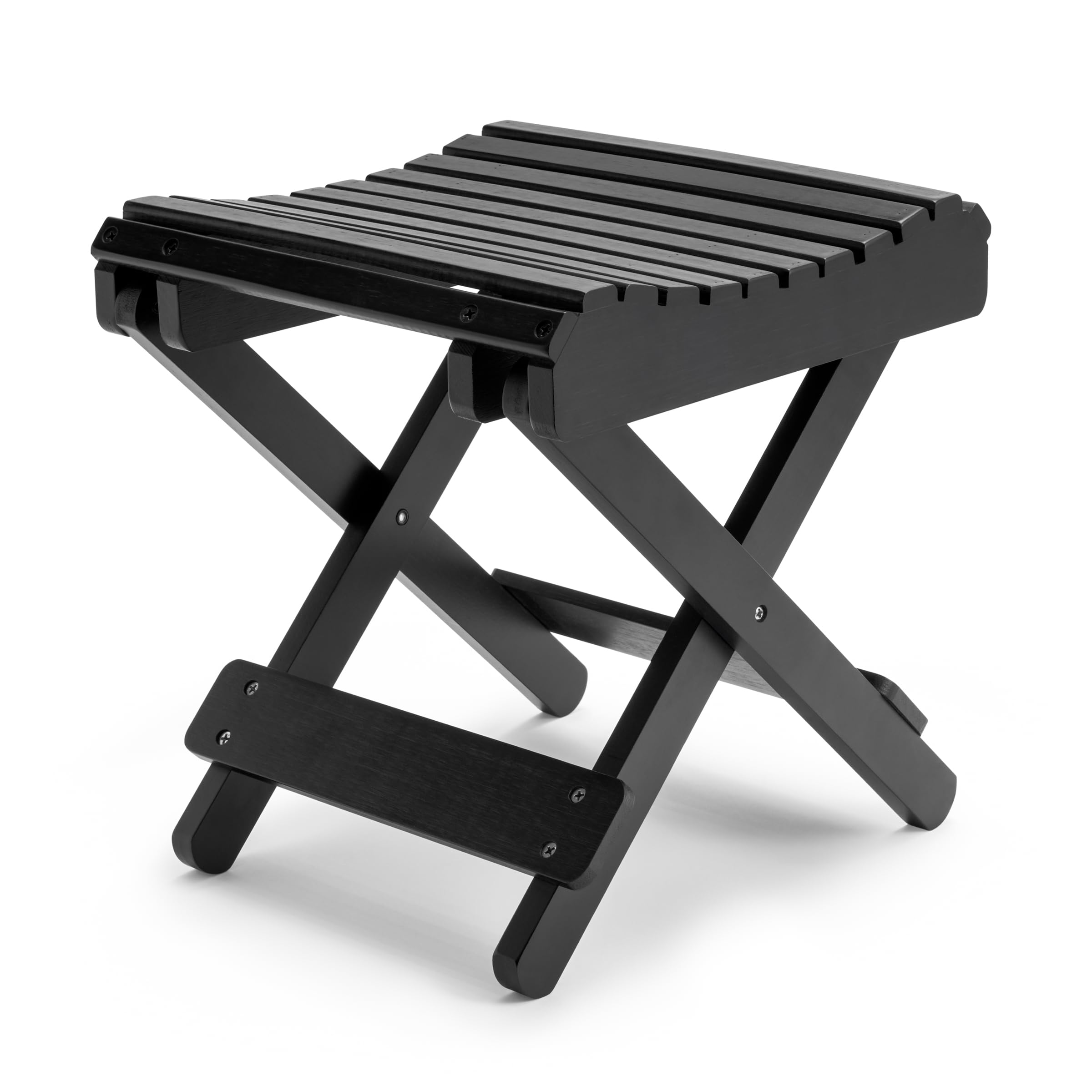 Sorbus Foldable Shower Stool – Bamboo Foot Rest & Shaving Stool for Inside Shower – Portable Step Stool, Folding Shower Bench, Wooden Sauna Chair, Bathtub Foot Rest – 11" x 10.75" x 12" (Black) - Image 9