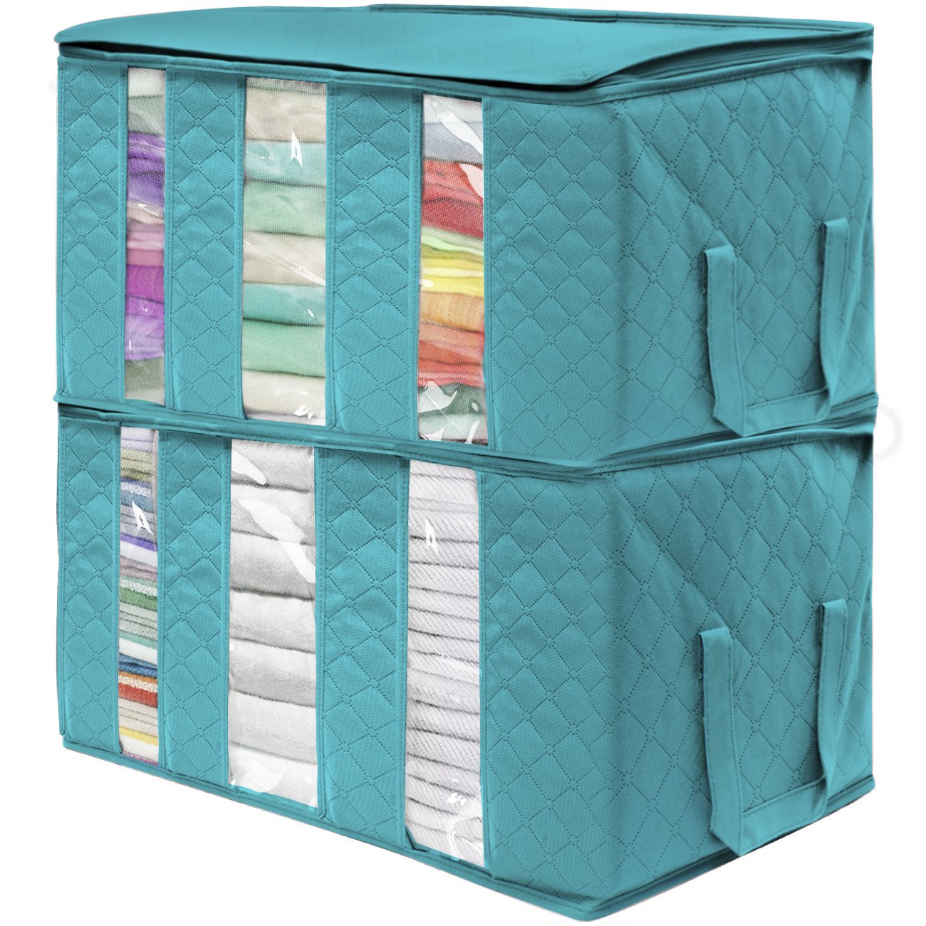 Sorbus Foldable Storage Bag Organizers, 3 Sections, Great for Clothes, Blankets, Closets, Bedrooms, and More, 2-Pack - Image 6