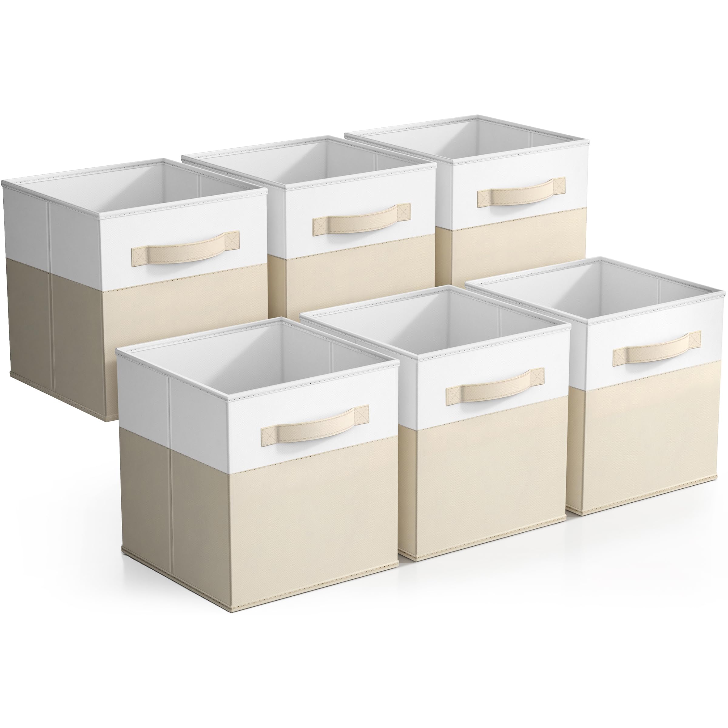 Sorbus Foldable Storage Bins – 6-Pack Fabric Storage Cubes, 11-Inch Cube Organizer Bins for Closet, Shelves, and Cubby Storage – Collapsible Cloth Storage Baskets for Home Organization