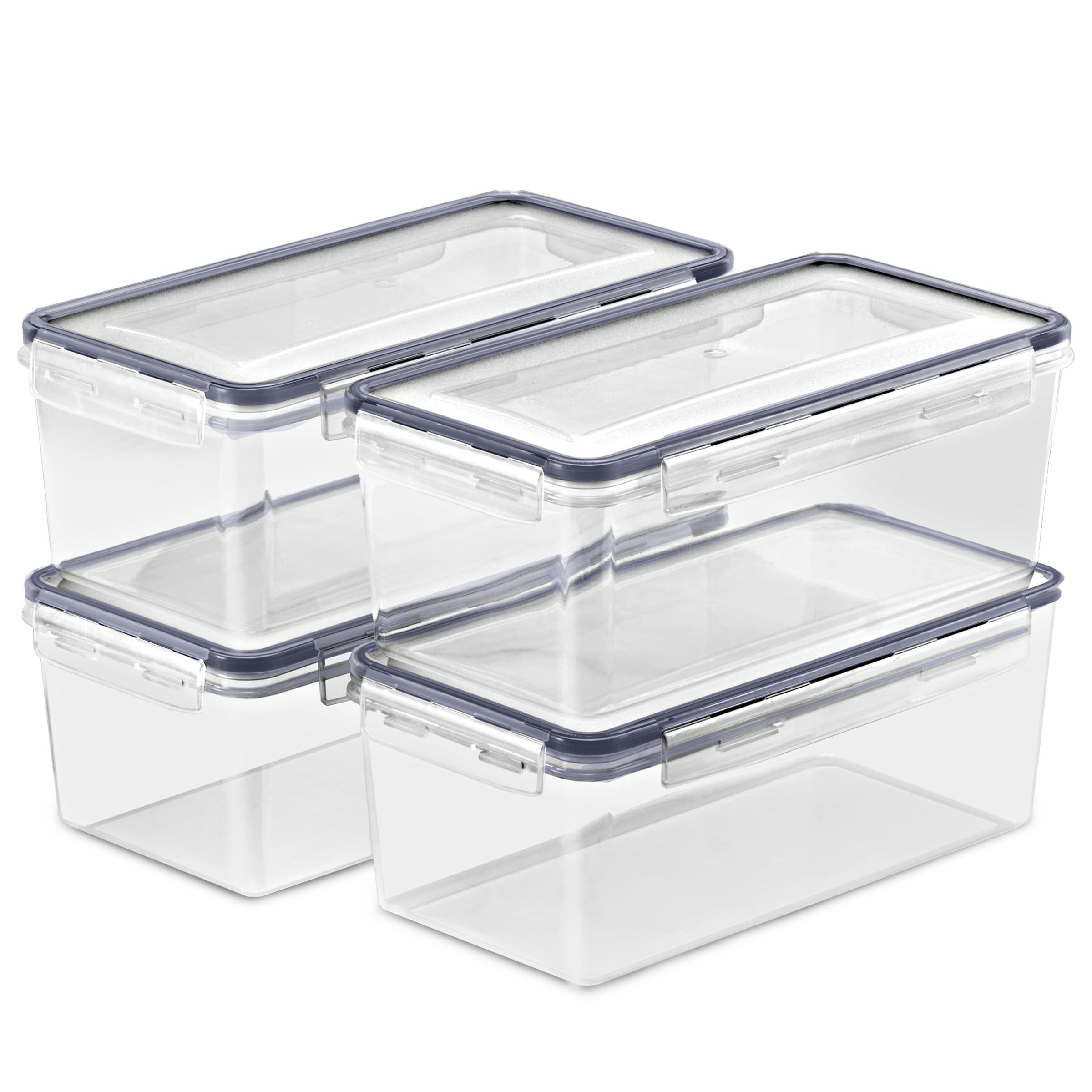 Sorbus Food Storage Containers - Pack of 4 - Air Tight, Four-Way Snap Lids Keeps Food Fresh - Store Cereal, Pasta, Flour, Nuts, Candy - Durable Plastic Kitchen Pantry Bins - Image 5
