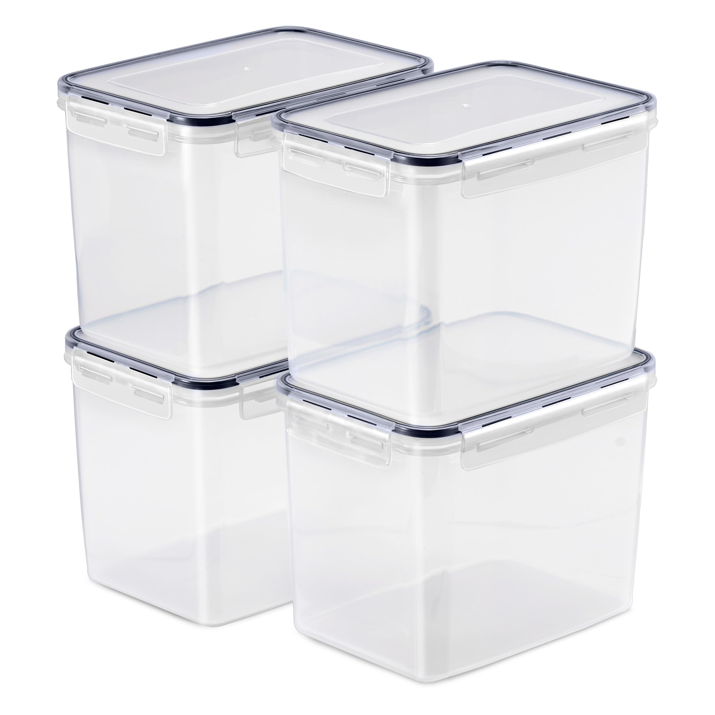 Sorbus Food Storage Containers - Pack of 4 - Air Tight, Four-Way Snap Lids Keeps Food Fresh - Store Cereal, Pasta, Flour, Nuts, Candy - Durable Plastic Kitchen Pantry Bins - Image 5