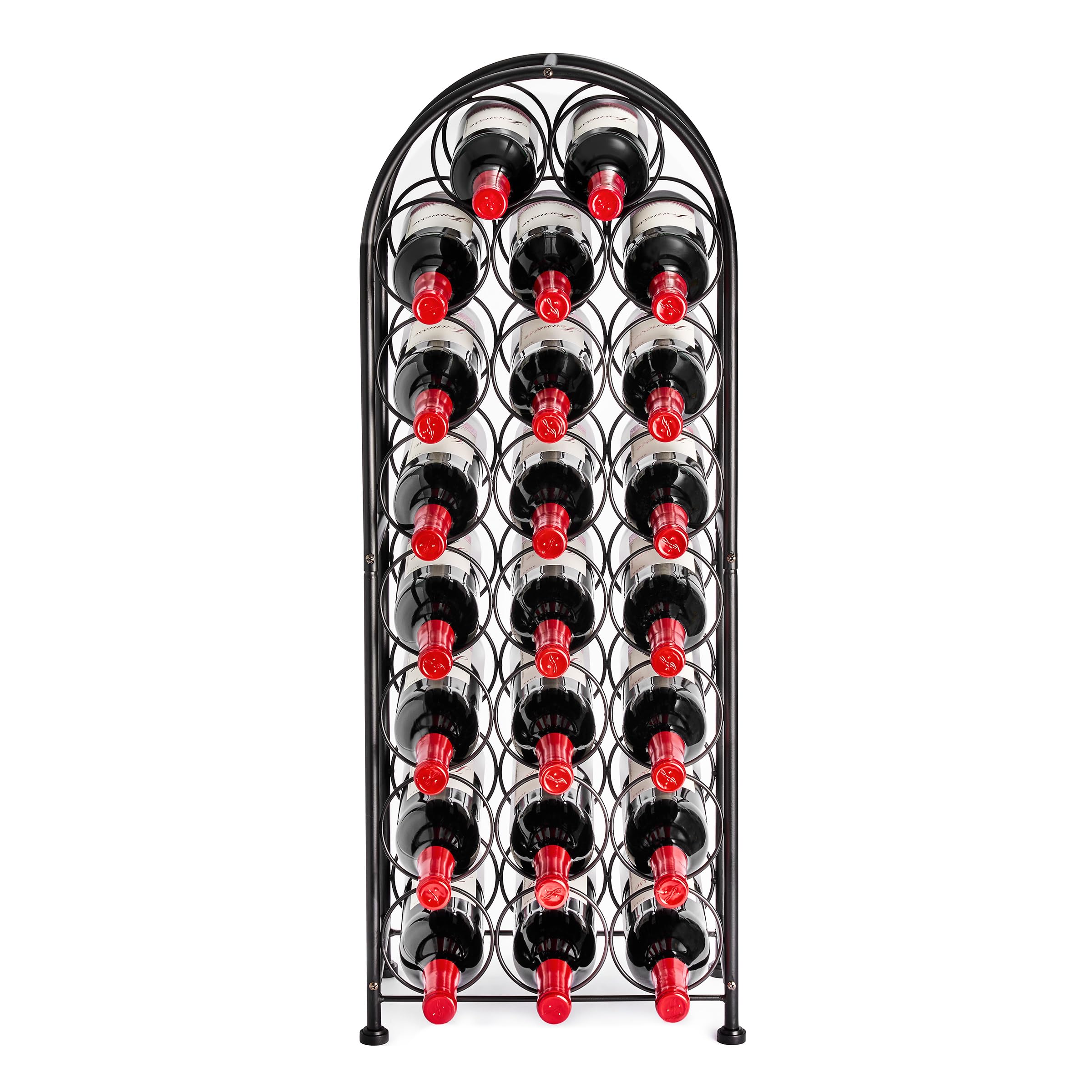 Sorbus Freestanding Wine Rack - Elegant and Unique Bordeaux Chateau Style Floor Wine Stand for 23 Wine Bottle Storage, Champagne, Metal Wine Bottle Holder Stands for Kitchen, Home Bar, Mini Wine Bar - Image 5
