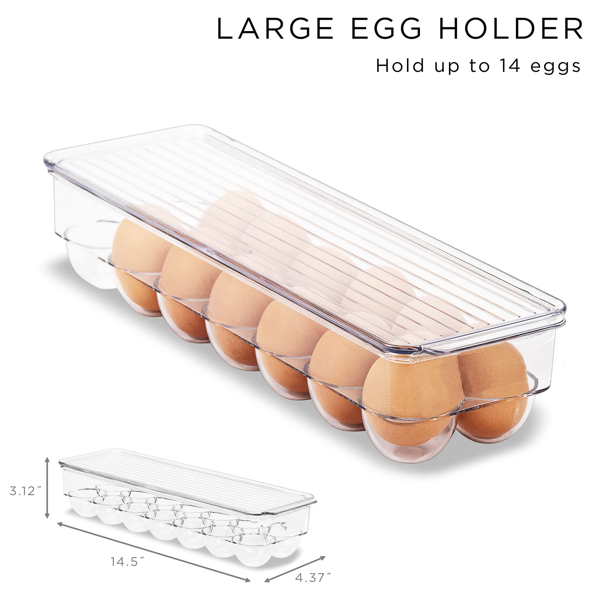 Sorbus Fridge Bins and Freezer Bins Refrigerator Organizer Stackable Food Storage Containers BPA-Free Drawer Organizers for Refrigerator Freezer and Pantry - Image 3
