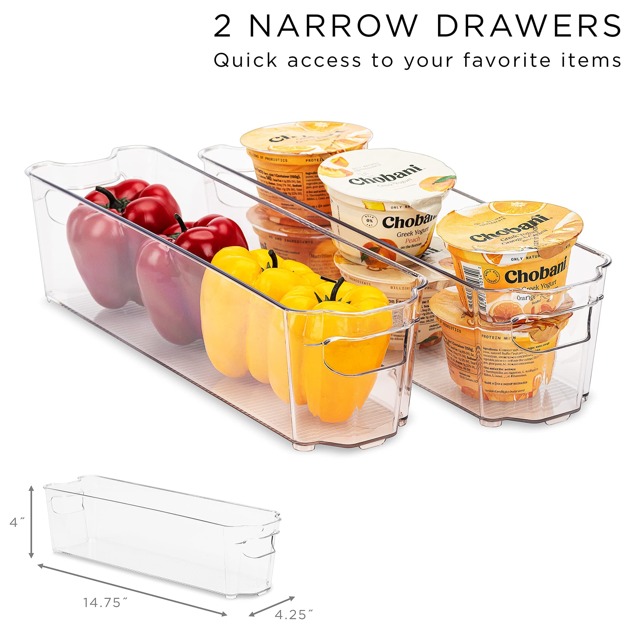 Sorbus Fridge Bins and Freezer Bins Refrigerator Organizer Stackable Food Storage Containers BPA-Free Drawer Organizers for Refrigerator Freezer and Pantry - Image 6