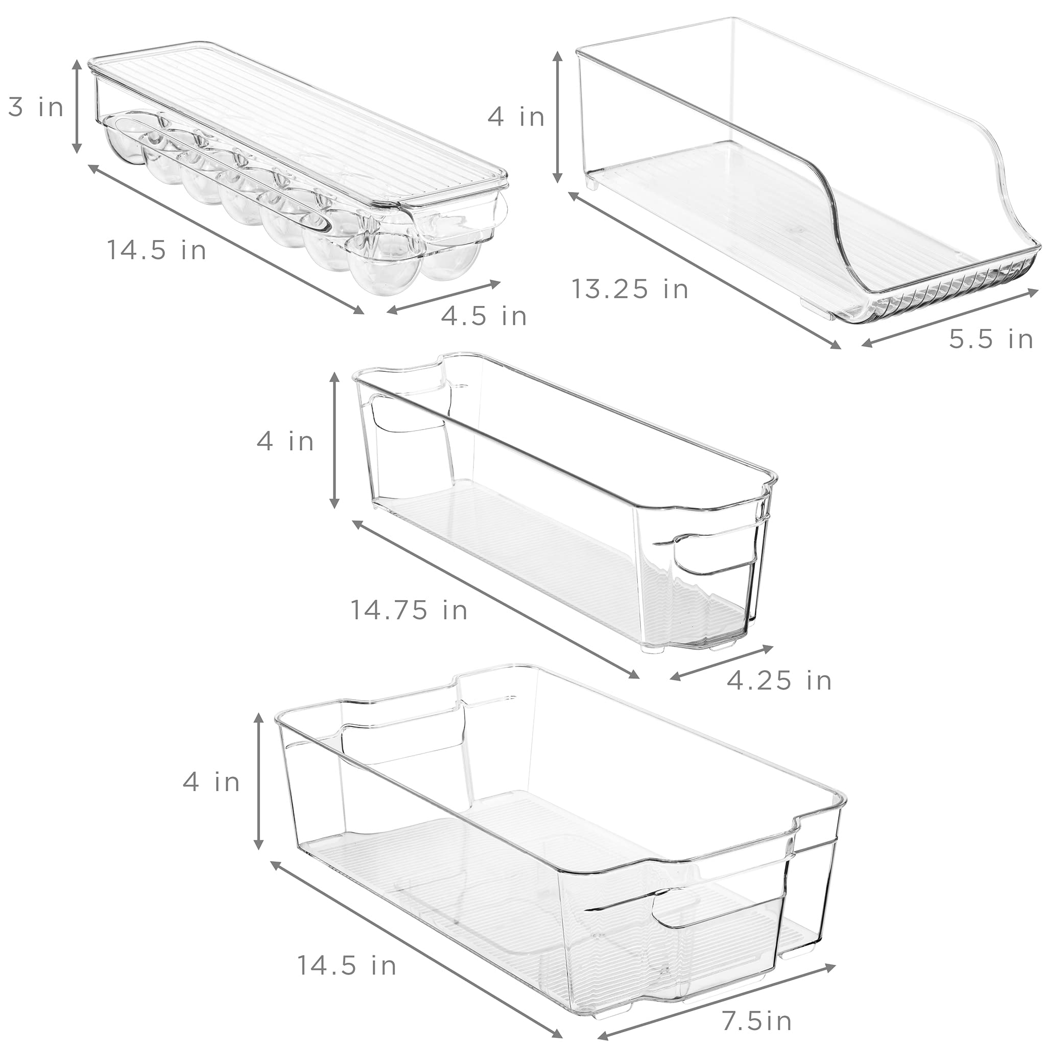 Sorbus Fridge Bins and Freezer Bins Refrigerator Organizer Stackable Food Storage Containers BPA-Free Drawer Organizers for Refrigerator Freezer and Pantry - Image 7