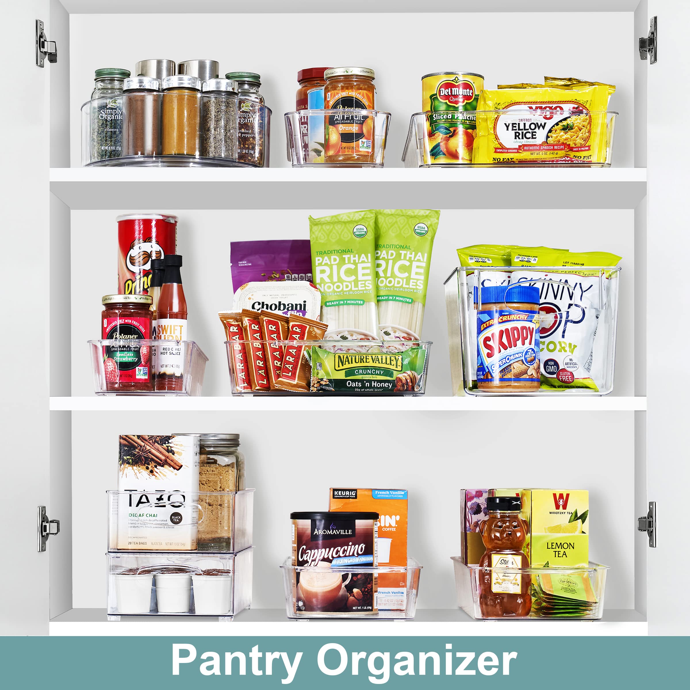 Sorbus Fridge Organizer on Wheels - Rolling Fridge Organizers and Storage Clear Design with Dividers & Handles for Kitchen Organization and Storage (Flat Top) - Image 7