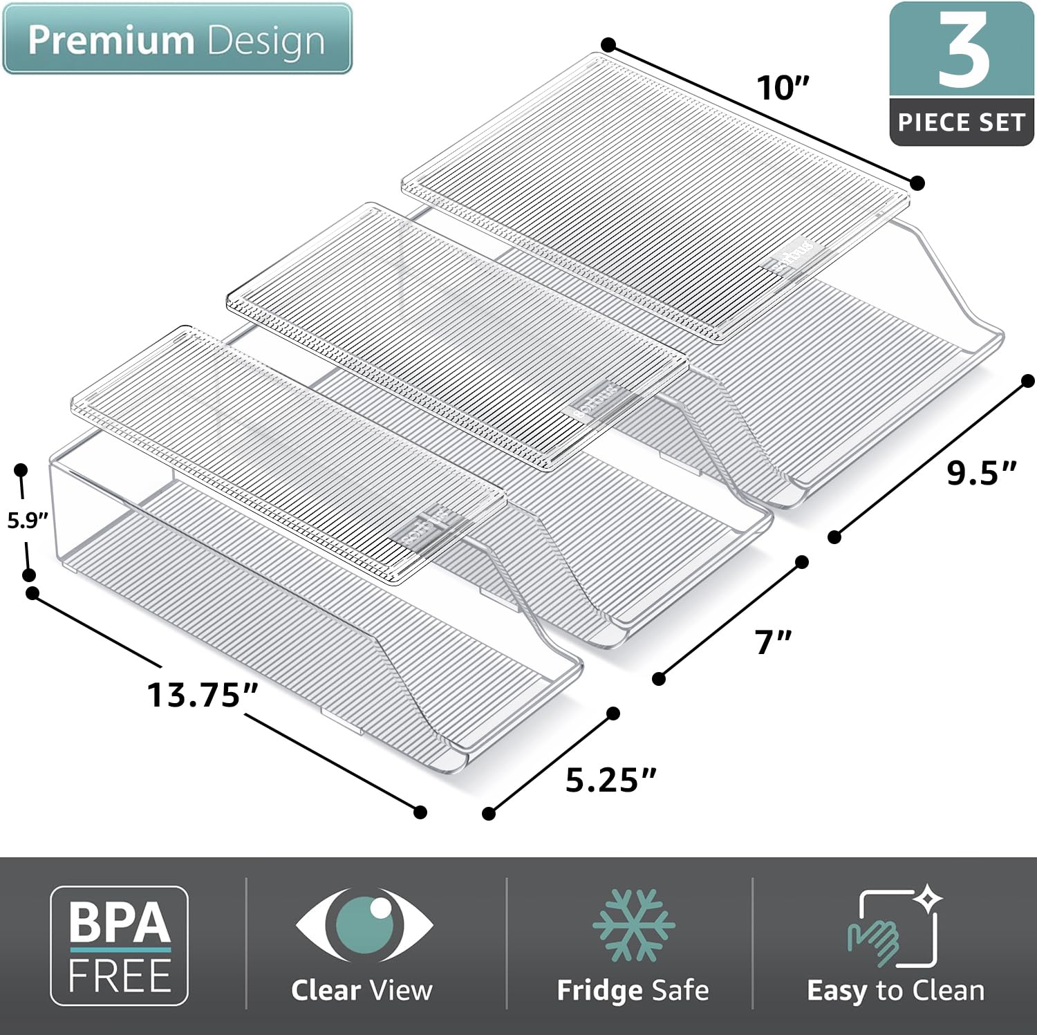 Sorbus Fridge & Pantry Can Organizer - 3 Size Dispenser for Standard, Skinny Cans & Water Bottles - Image 2