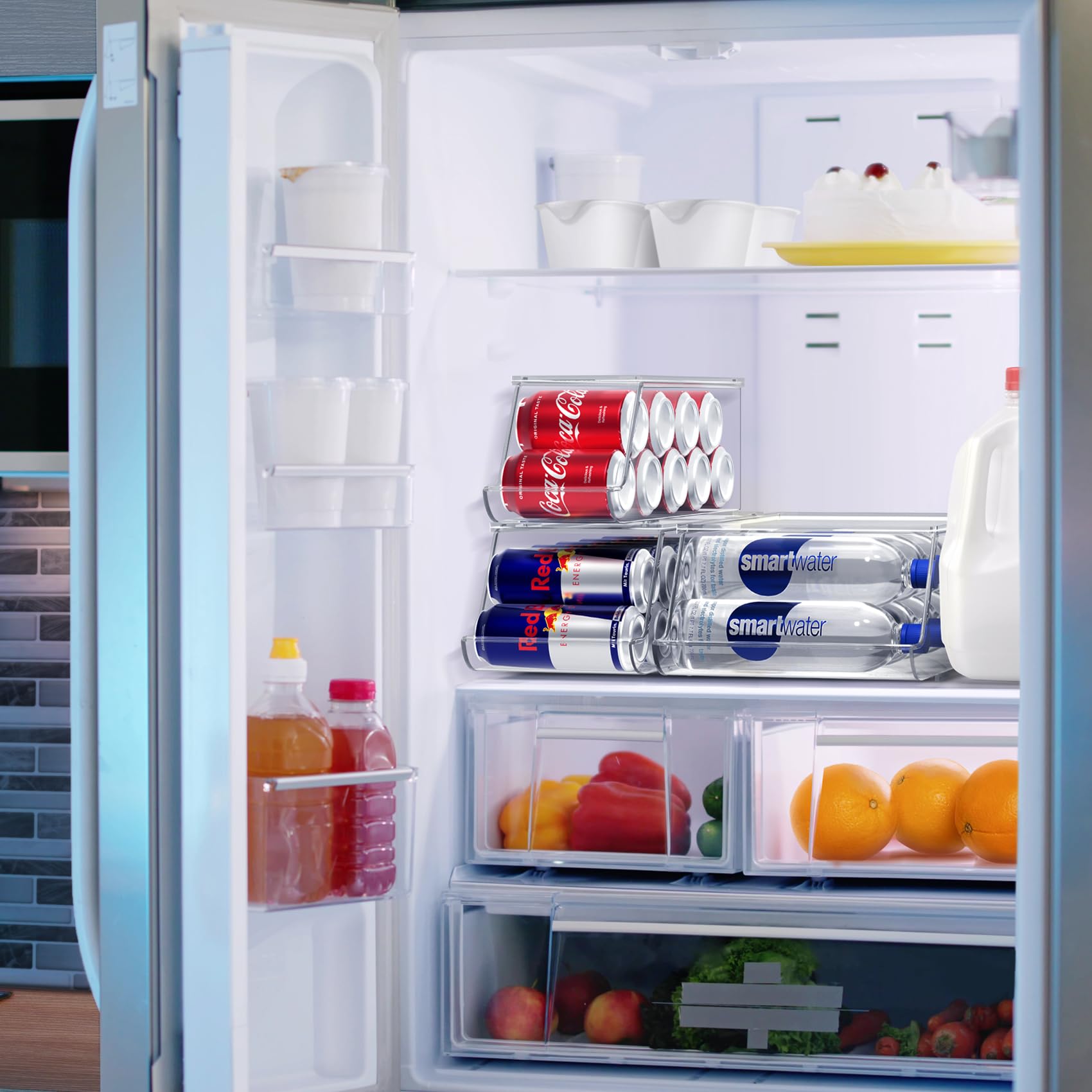 Sorbus Fridge & Pantry Can Organizer - 3 Size Dispenser for Standard, Skinny Cans & Water Bottles - Image 5