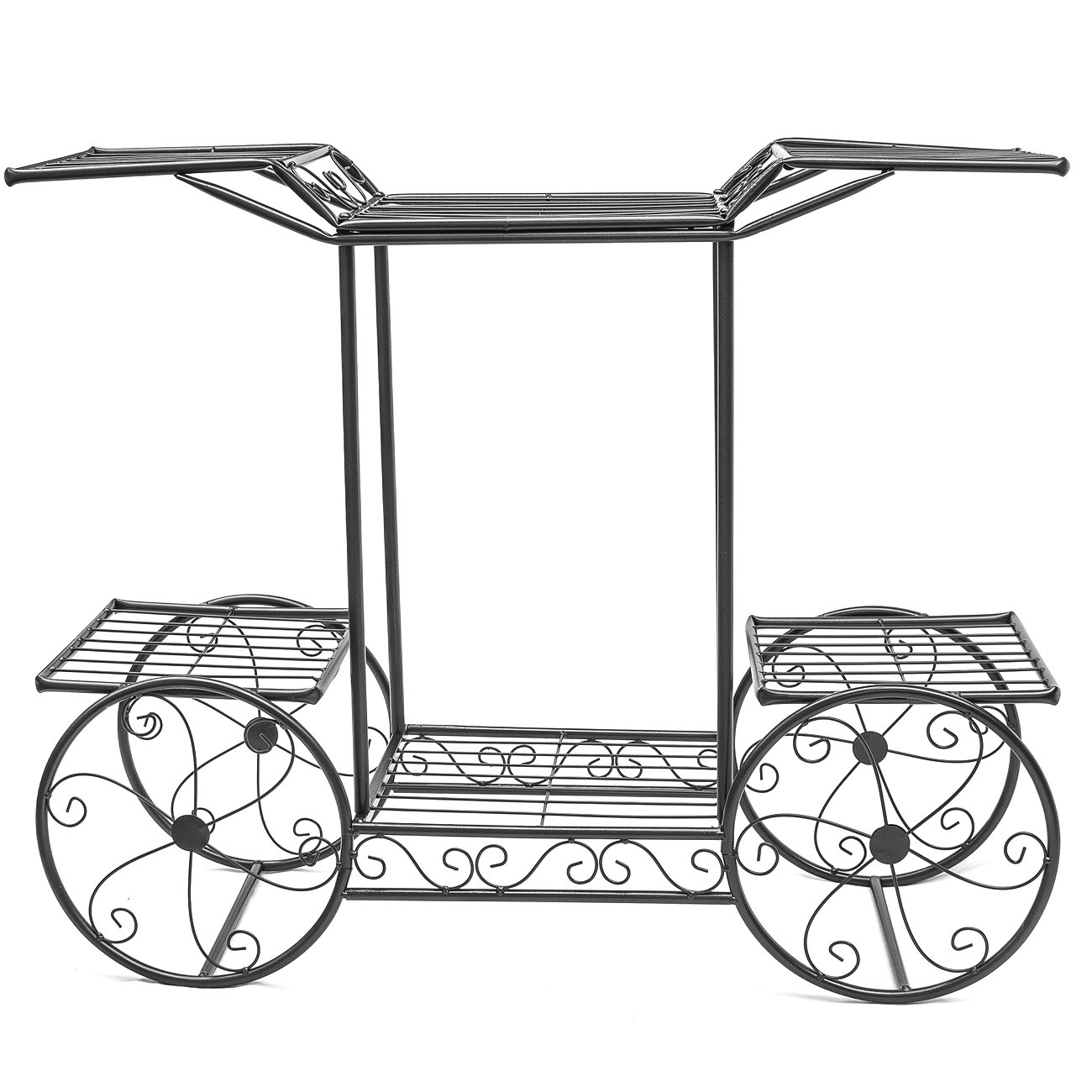 Sorbus® Garden Cart Stand & Flower Pot Plant Holder Display Rack, 6 Tiers, Parisian Style - Perfect for Home, Garden, Patio (Black) - Image 8