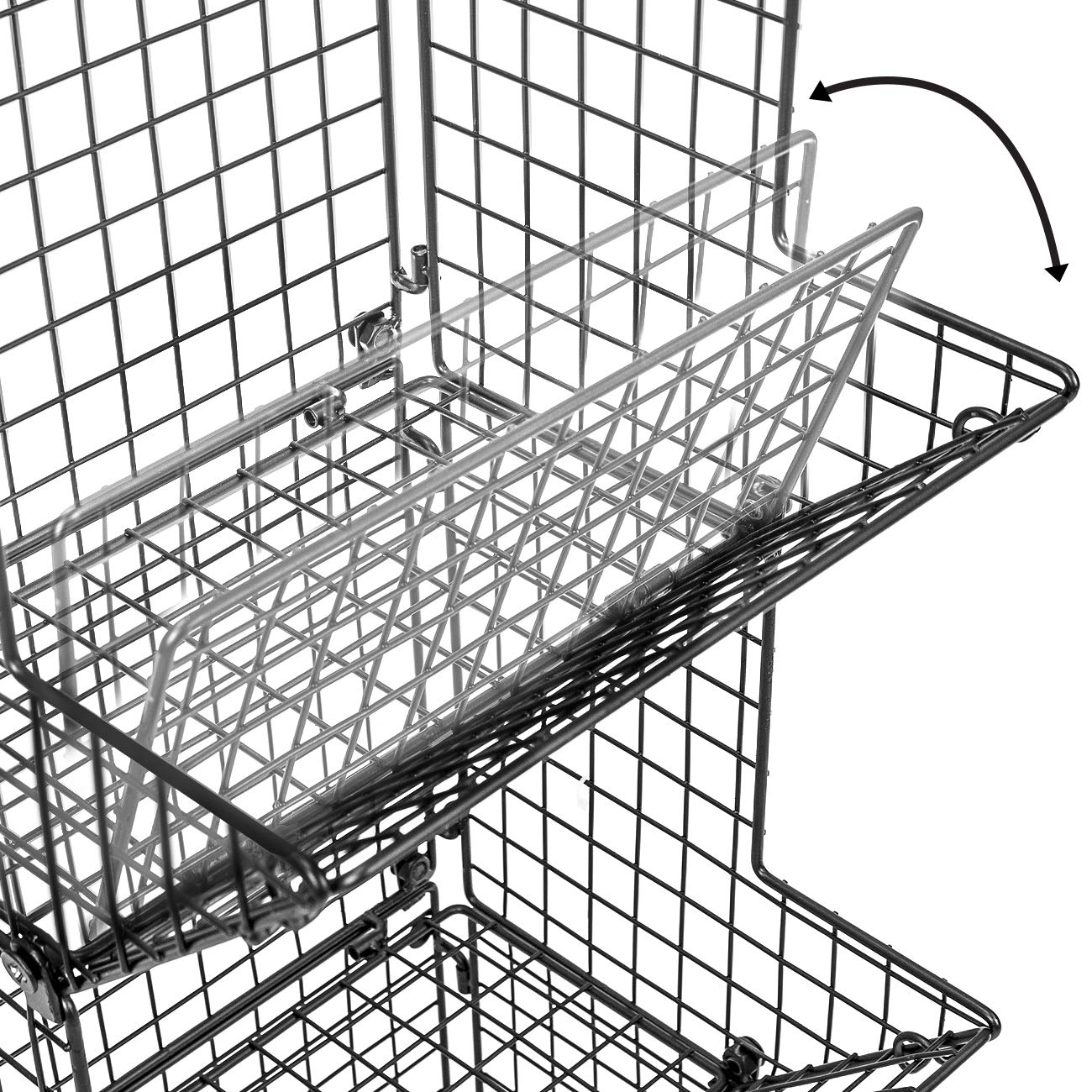 Sorbus Hanging Fruit Basket Wall Mounted Wire Metal Bins - 3 Tier Storage Basket Organizer for Kitchen Storage, Great for Produce Fruits & Vegetables, Potato Onion Storage Bathroom Tower (Black) - Image 7