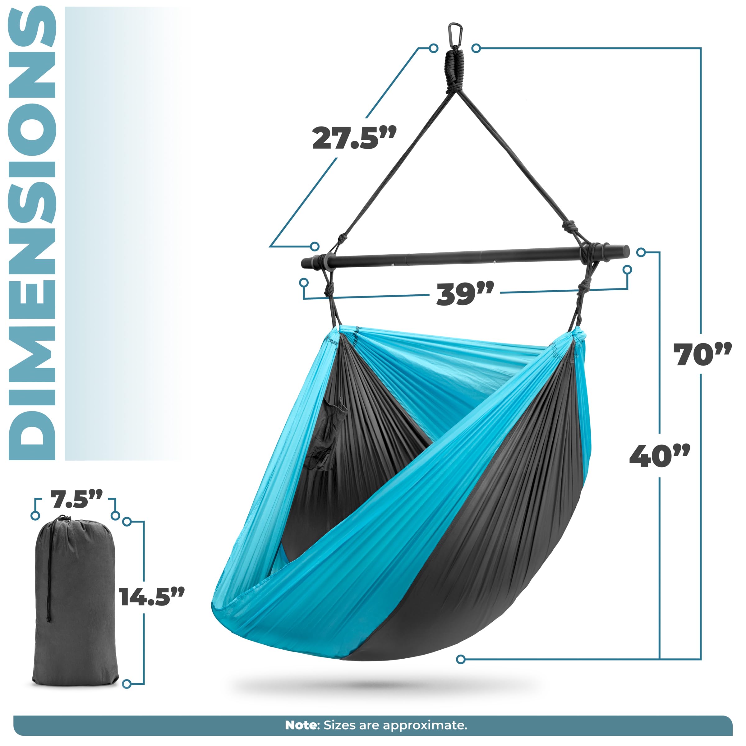 Sorbus Hanging Hammock Chair - Tree Pod Sensory Swing - Outdoor Camping Cacoon Chair - Collapsible and Lightweight Swings - Swinging Rocker Chairs for Camp, Travel, Hiking, Tent, Porch (500 lb Max) - Image 4
