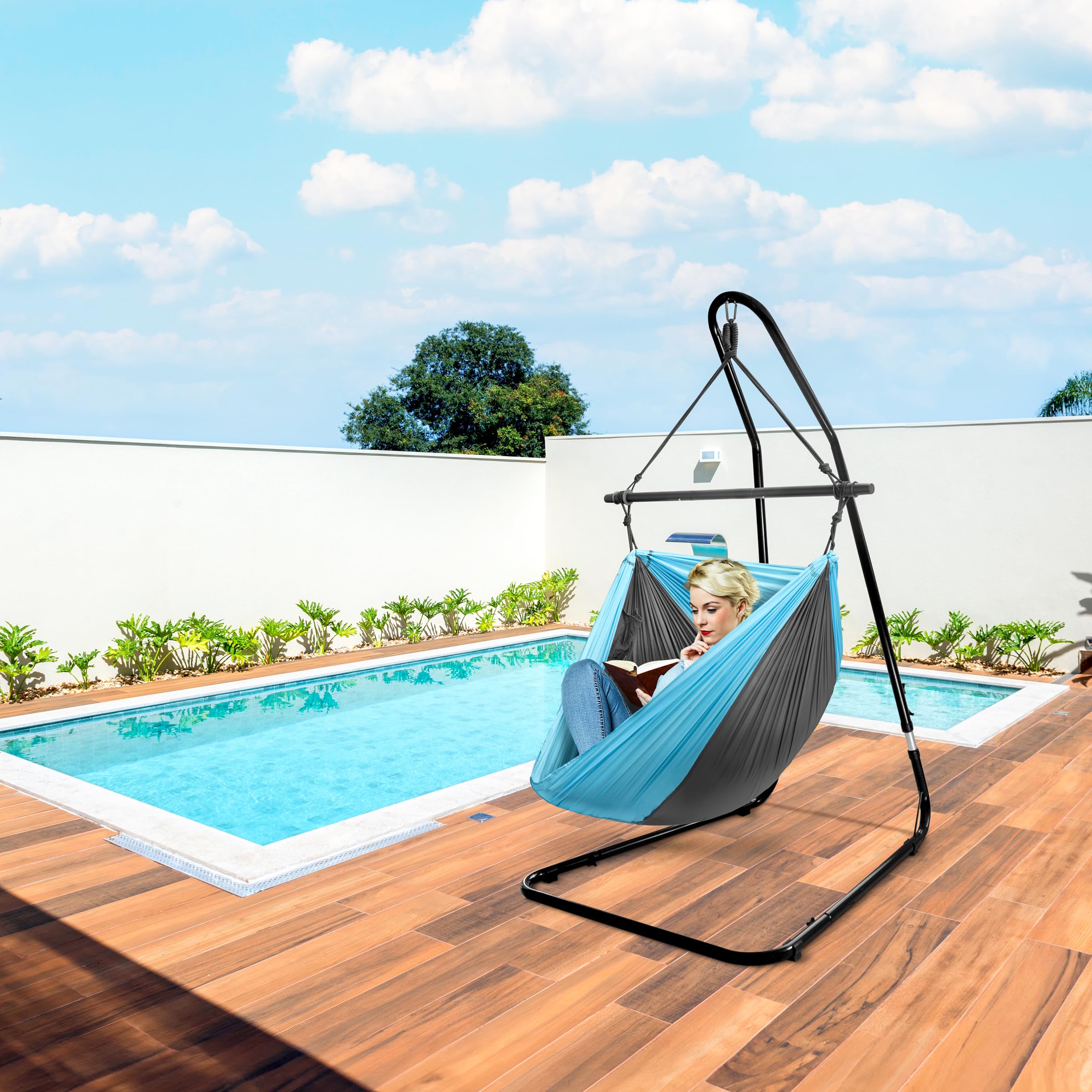Sorbus Hanging Hammock Chair - Tree Pod Sensory Swing - Outdoor Camping Cacoon Chair - Collapsible and Lightweight Swings - Swinging Rocker Chairs for Camp, Travel, Hiking, Tent, Porch (500 lb Max) - Image 9