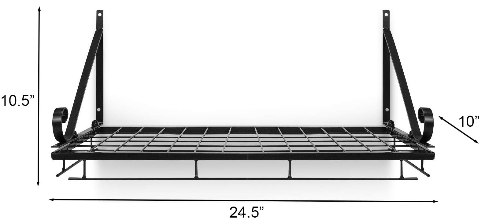 Sorbus Hanging Pot Rack - Wall Mounted Pot Rack storage shelf hanging rack — Pots and Pans Rack shelf Organizer holder pot hanger - 10 S Hooks - kitchen cookware, utensils, pans, 2 DIY Methods (Black) - Image 6