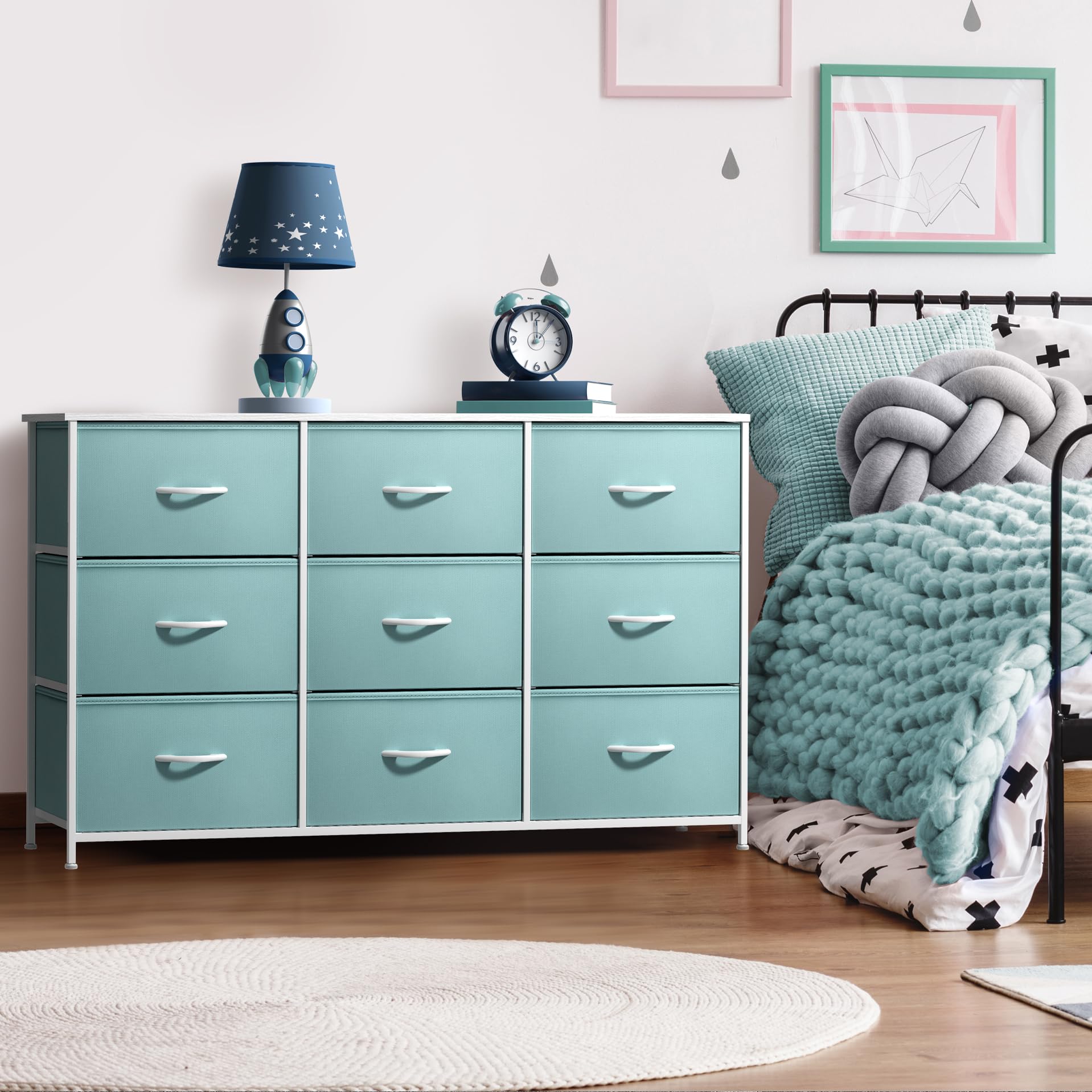 Sorbus Kids Dresser with 9 Drawers - Storage Unit Organizer Chest for Clothes - Bedroom, Kids Room, Nursery, & Closet - Image 2