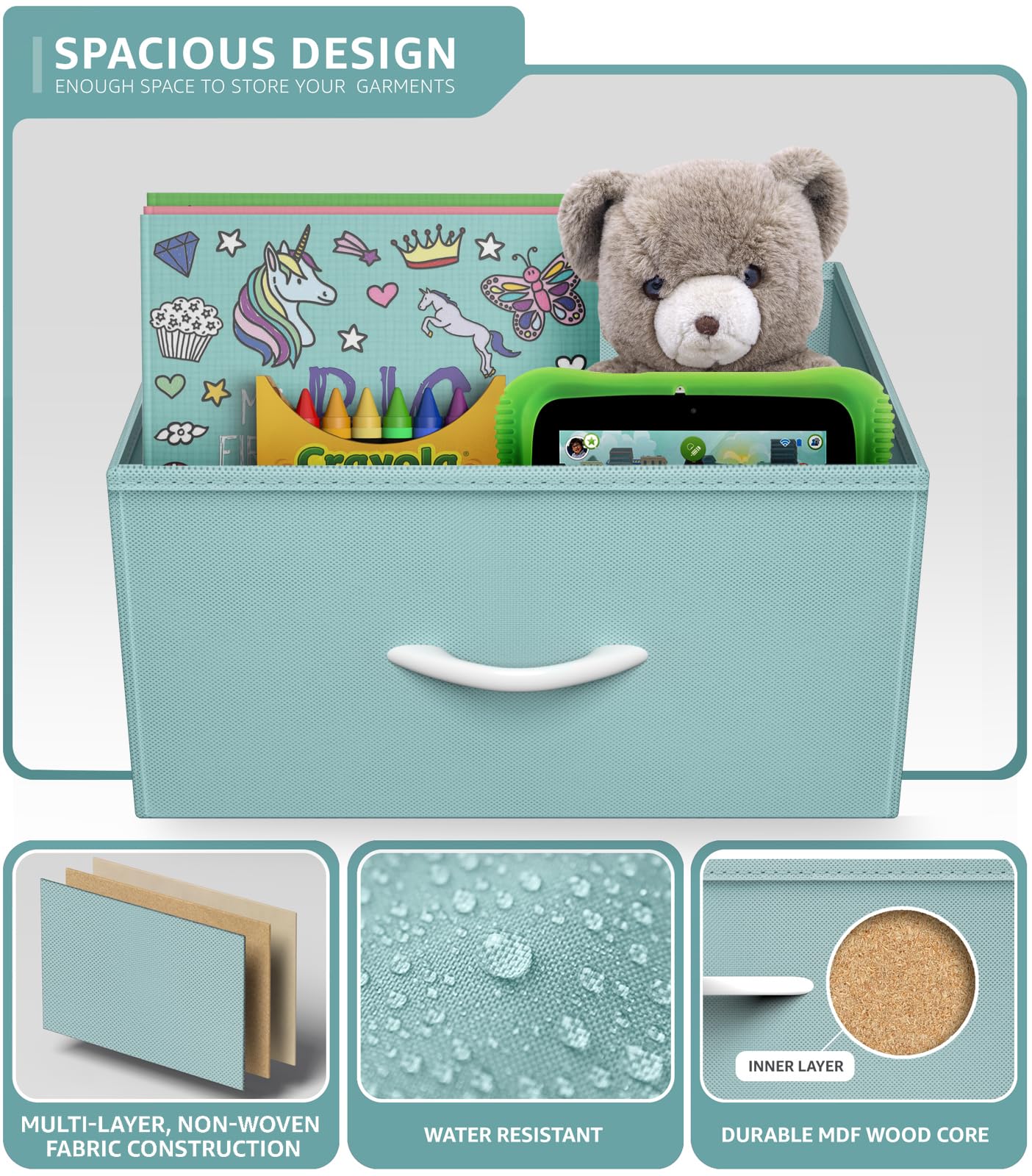 Sorbus Kids Dresser with 9 Drawers - Storage Unit Organizer Chest for Clothes - Bedroom, Kids Room, Nursery, & Closet - Image 5