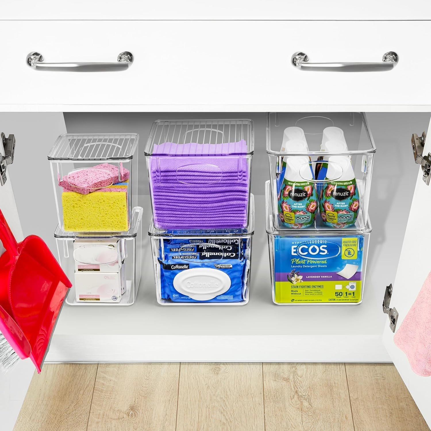 Sorbus Large Clear Plastic Storage Bins with Lids, Clear Stackable Storage Bins, Laundry Room Organizer Bins, Office, Classroom, Playroom, Bathroom, Laundry Room Organization and Storage (8 Pack) - Image 3