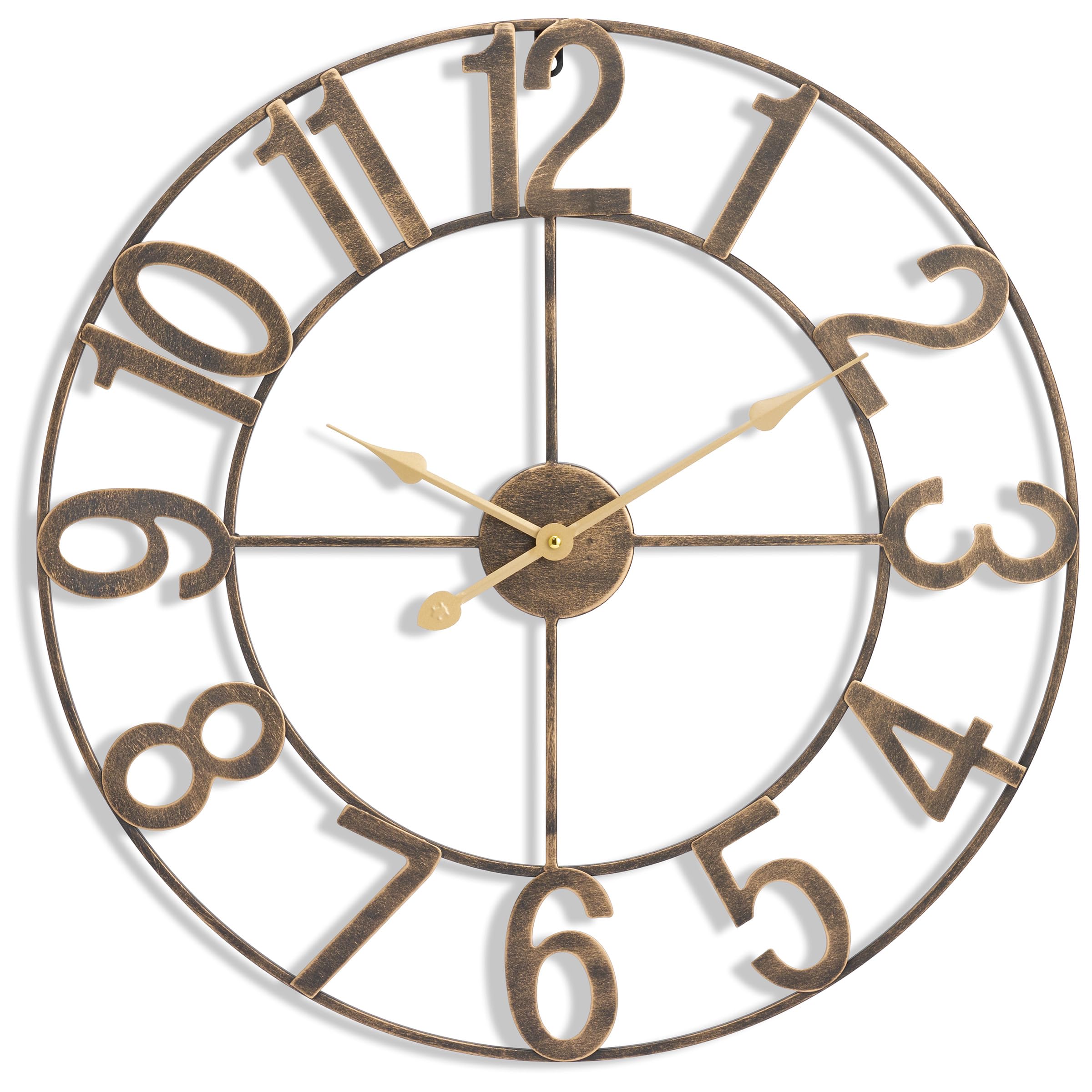 Sorbus Large Wall Clock for Living Room Decor - Wall Clock for Kitchen - 32 inch Big Wall Clock Decorative - Metal Wall Art - Analog Large Clock for Bedroom, Home, Kitchen, Office, Wall Decor (Bronze)