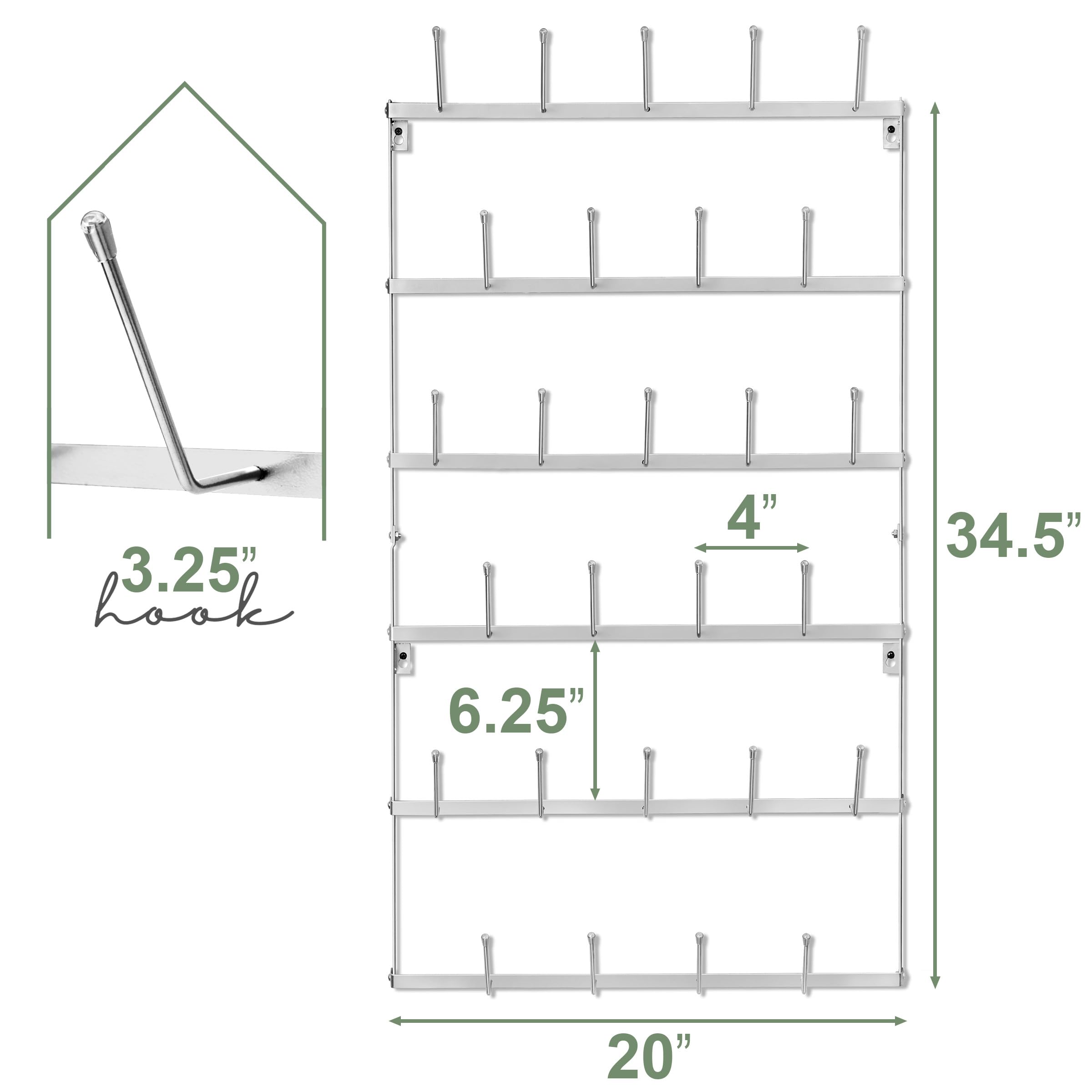 Sorbus Mug Rack for Wall - Large Rustic Coffee Mug Holder Wall Mount with 27 Hooks, Coffee Cup Display Rack, 6-Tier Metal Mug Organizer for Home, Kitchen & Bar, Coffee Station, Dining Room - Image 3
