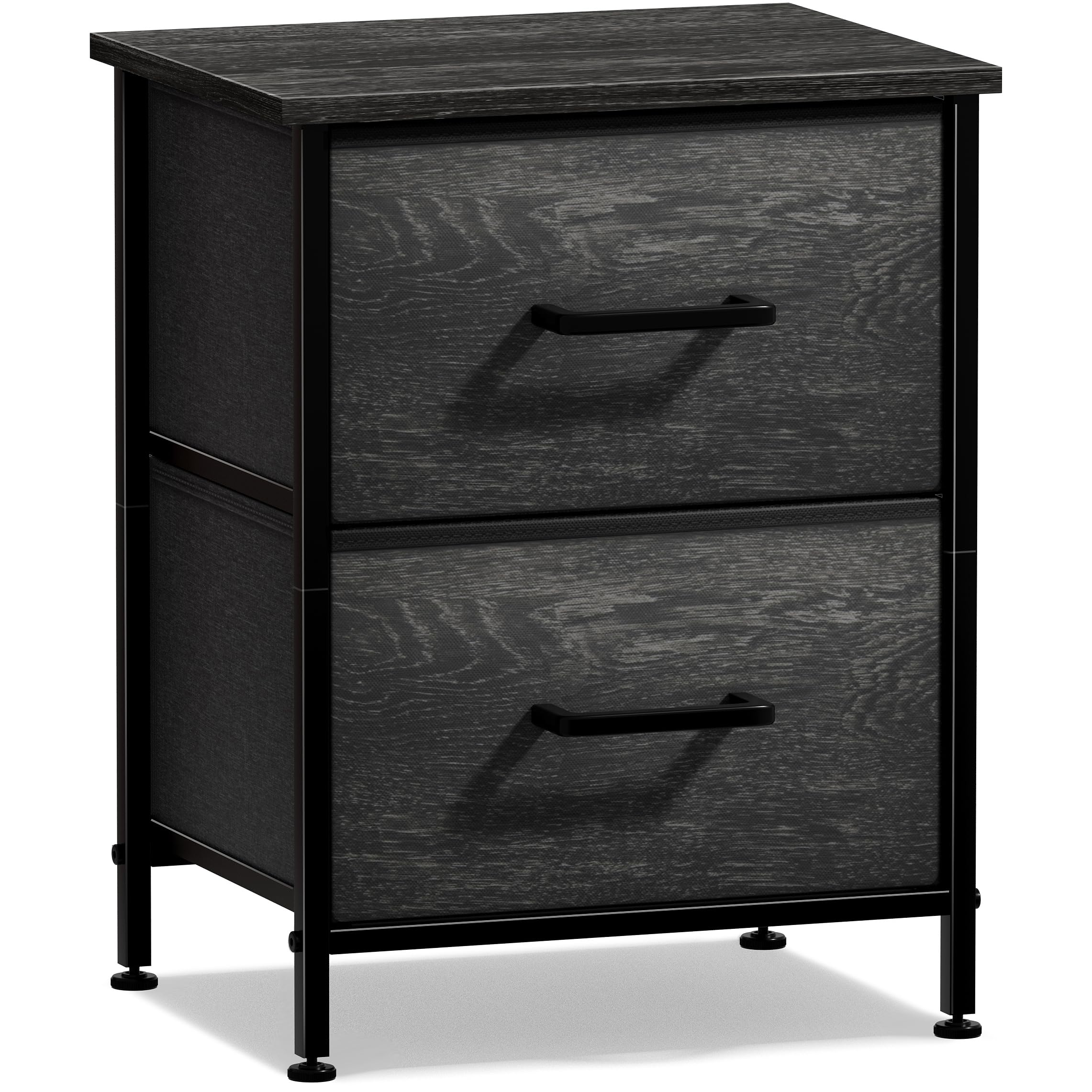Sorbus Nightstand Dresser with 2 Faux Wood Drawers - Bedside Table Chest with Storage Bedroom, Living Room, Closet & Dorm Furniture Lamp Stand - Steel Frame, Wood Top, Easy Pull Fabric Bins - Image 8