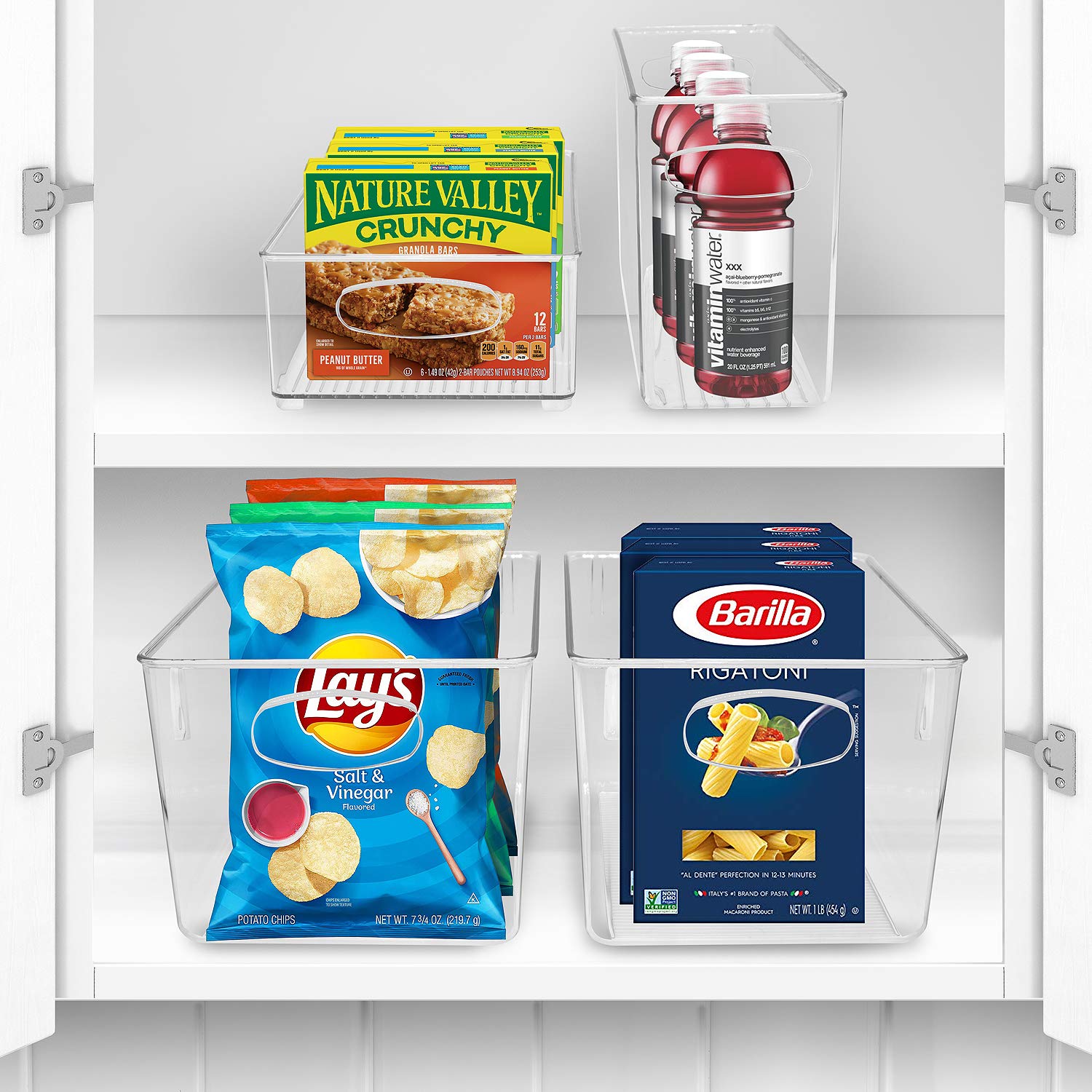 Sorbus Plastic Storage Bins Stackable Clear Pantry Organizer Box Bin for Organizing Kitchen Fridge, Food, Snack Pantry, Fruit, Vegetables, Bathroom, Wide & Narrow Deep Container Set - Image 3