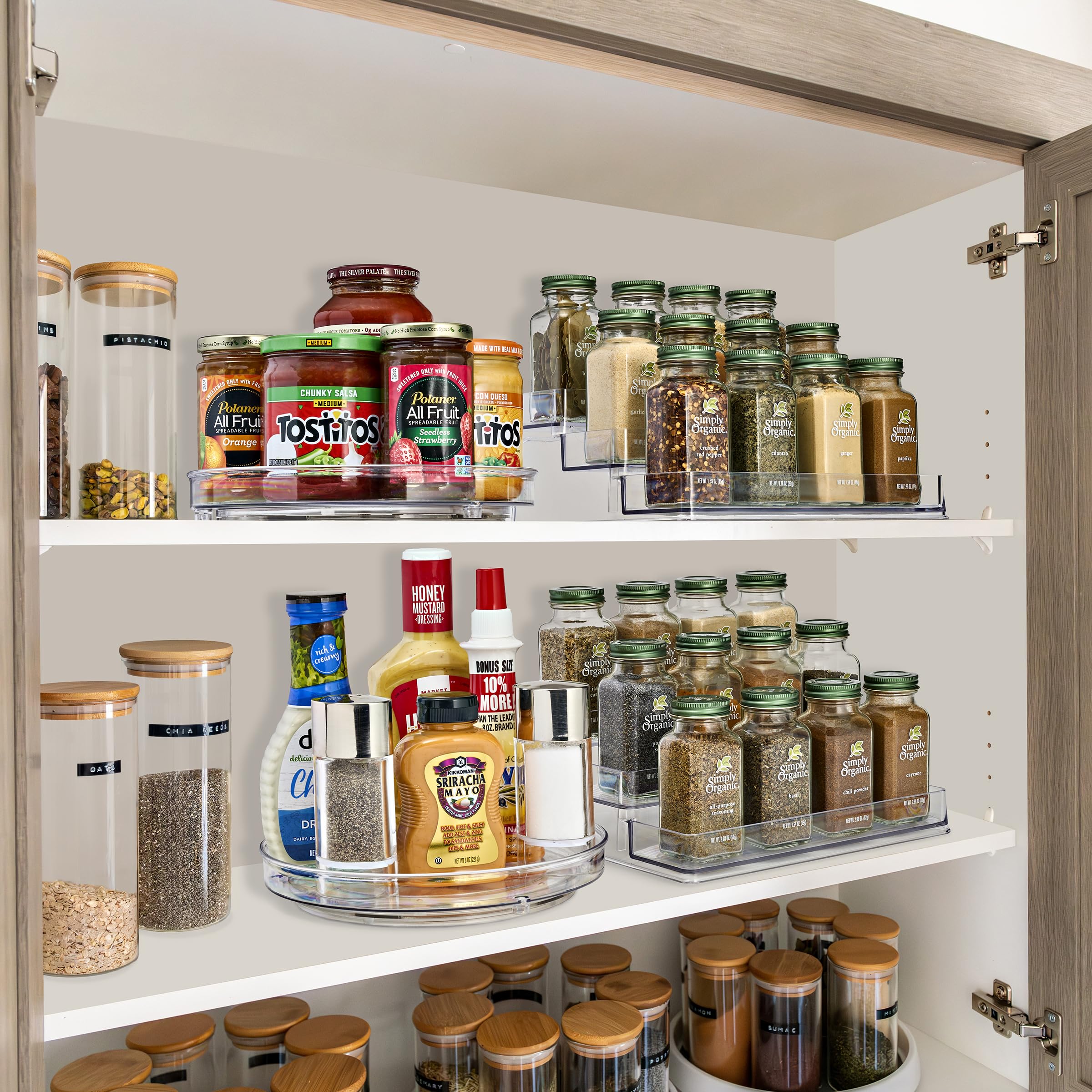 Sorbus Premium 3-Tier Spice Rack Organizer - Acrylic Spice Organization for Cabinet, Multipurpose Shelf - Durable Spice Organizer for Kitchen, Pantry, Room, Office & Countertop - 2 Pack - Image 5