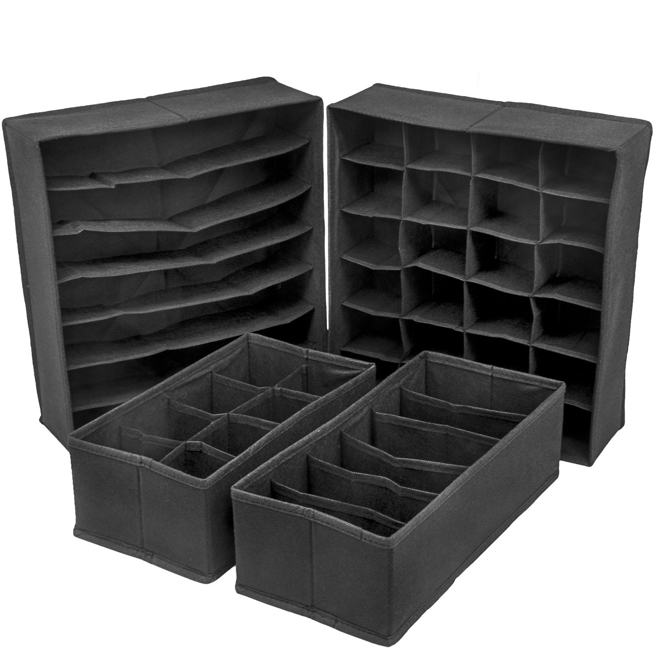 Sorbus® Set of 4 Foldable Drawer Dividers, Storage Boxes, Closet Organizers, Under Bed Organizer (Black) - Image 8