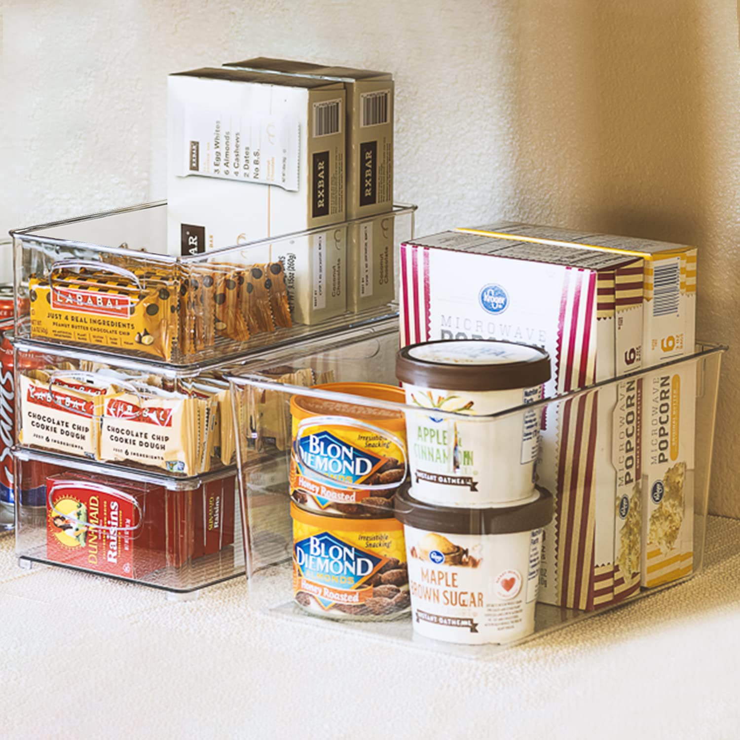 Sorbus Set of 8 Clear Fridge Organizers - Refrigerator & Pantry Bins for Organizing Food - 2 Different Sizes with Handles - Kitchen, Bathroom, & Closet Storage Containers - Image 5